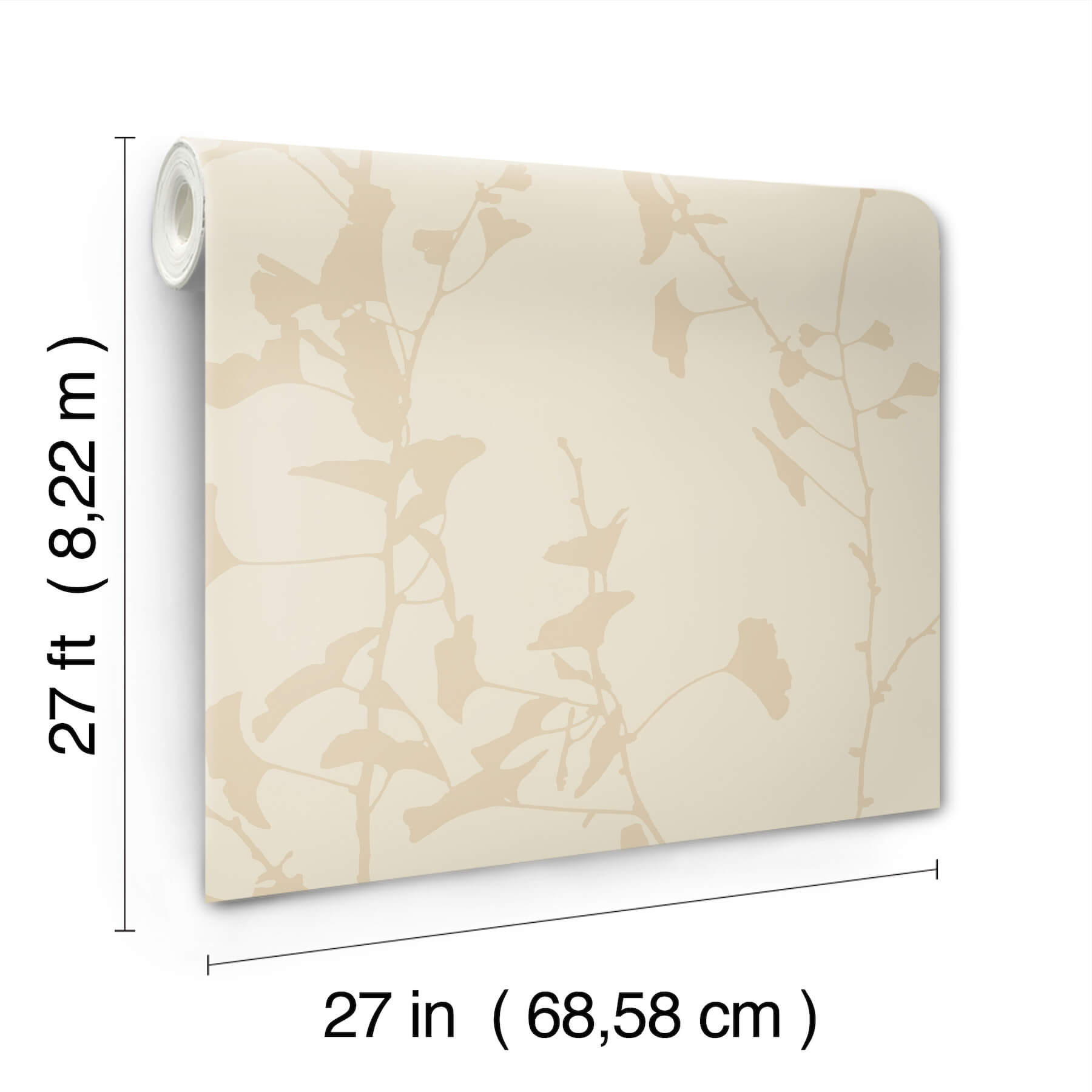 ginkgo-silhouette-neutral-cork-wallpaper-york-wallcoverings-vr1511 - York Wallcoverings Wallpaper