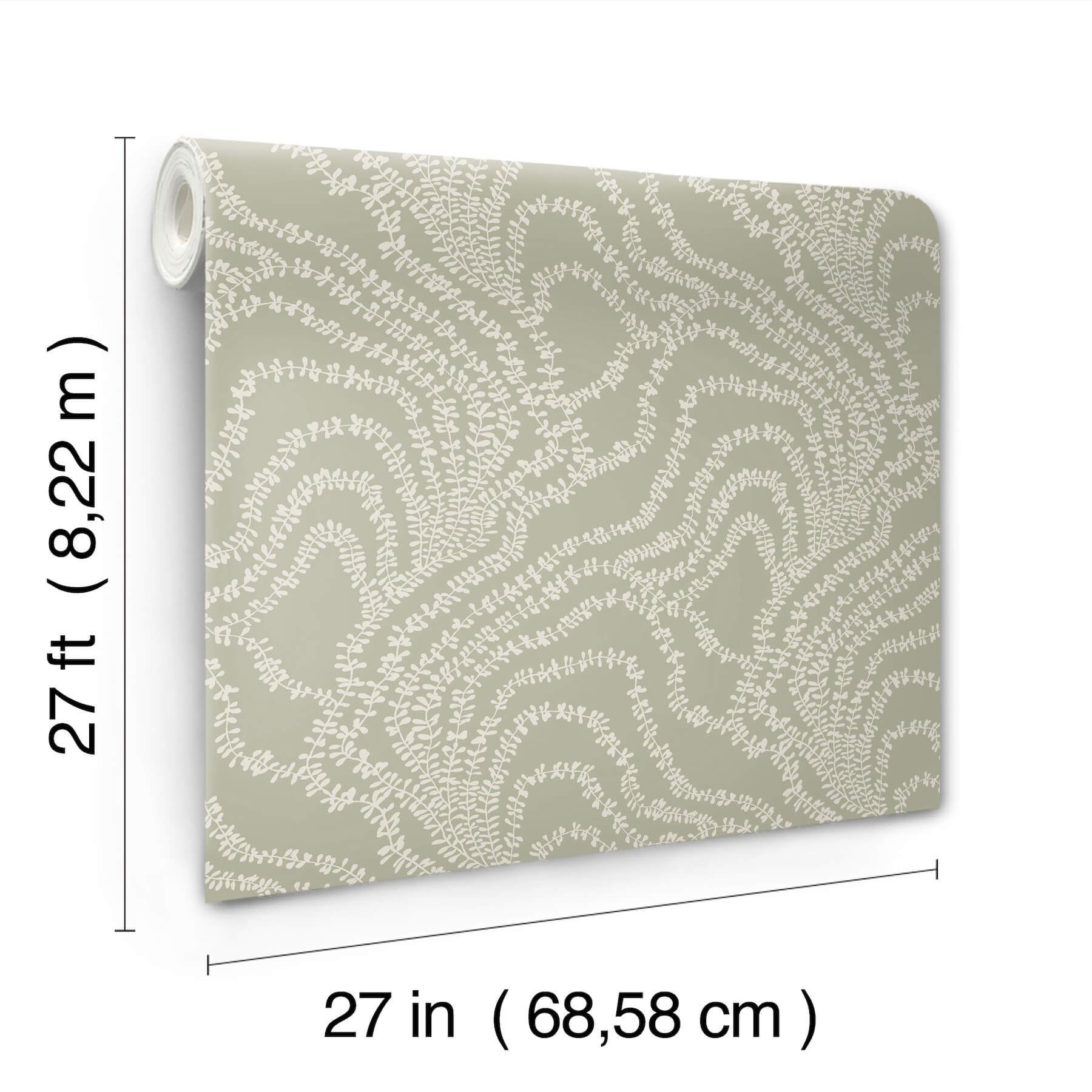 string-of-pearls-sage-vine-wallpaper-york-wallcoverings-vr1513 - York Wallcoverings Wallpaper