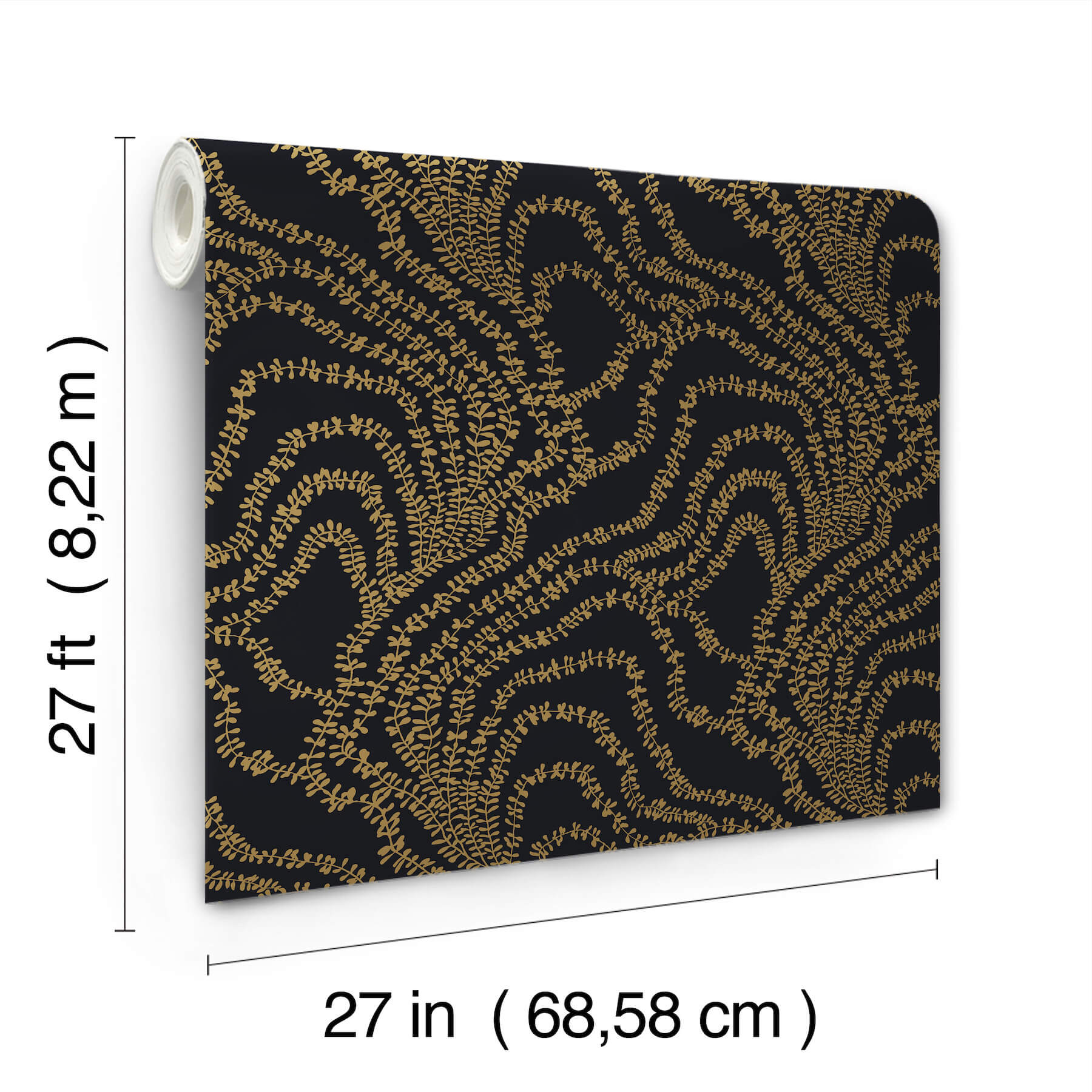 string-of-pearls-gold-vine-wallpaper-york-wallcoverings-vr1517 - York Wallcoverings Wallpaper