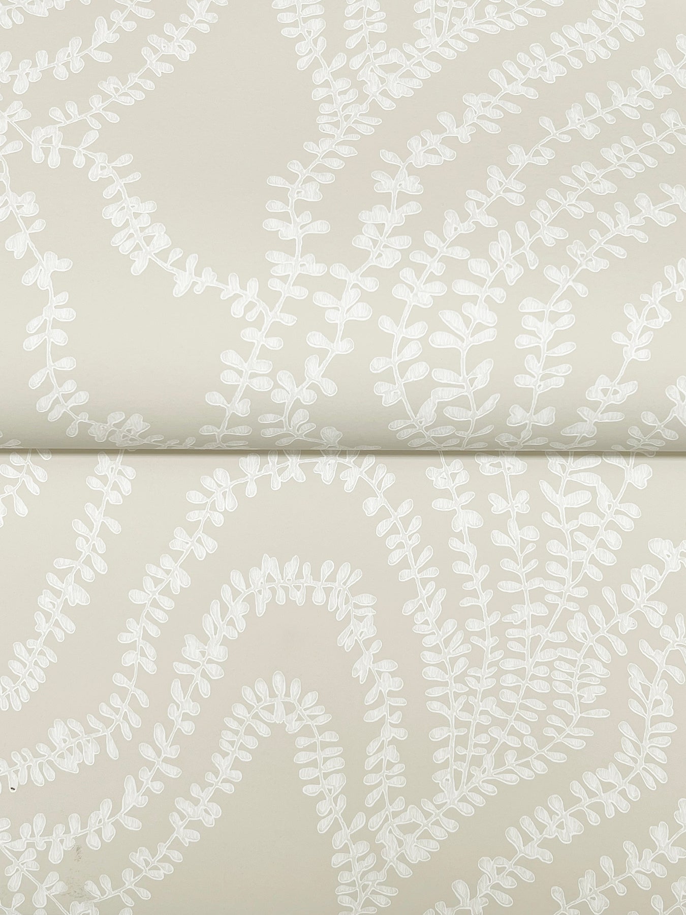 String of Pearls Beige Vine Wallpaper - York Wallcoverings - VR1518 - York Wallcoverings Wallpaper