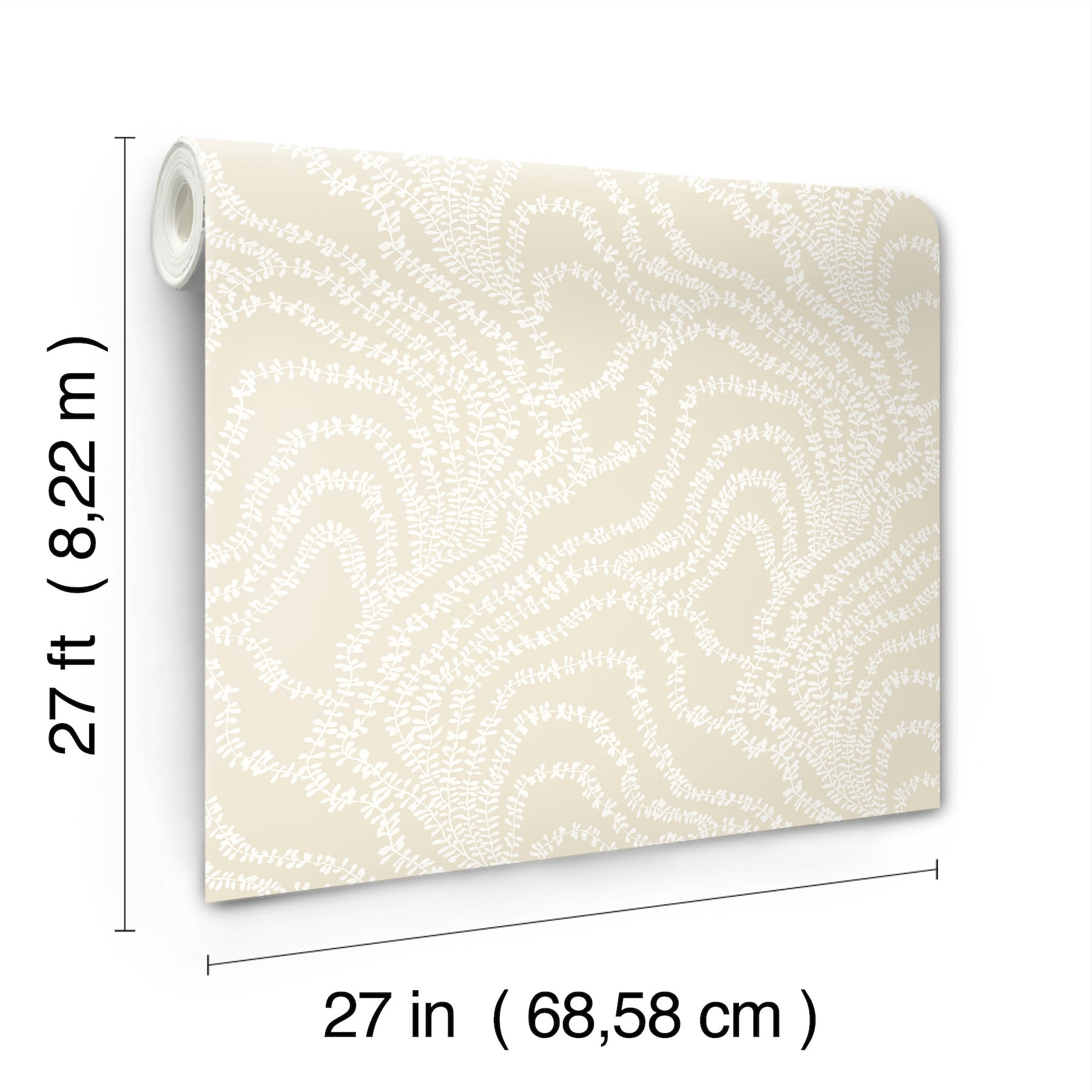 string-of-pearls-beige-vine-wallpaper-york-wallcoverings-vr1518 - York Wallcoverings Wallpaper
