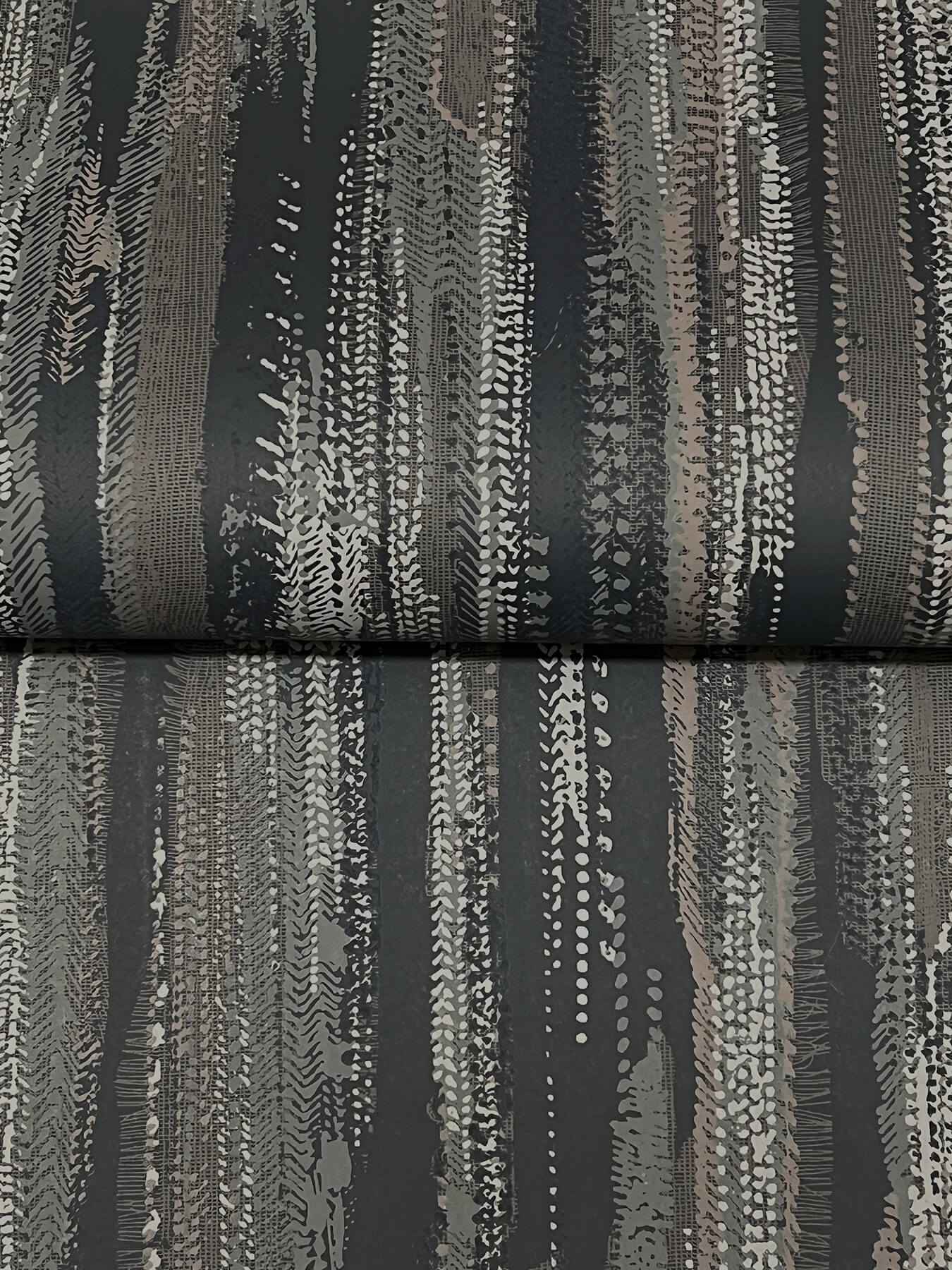 Tribeca Charcoal Texture Stripe Wallpaper - York Wallcoverings - VR1523 - York Wallcoverings Wallpaper