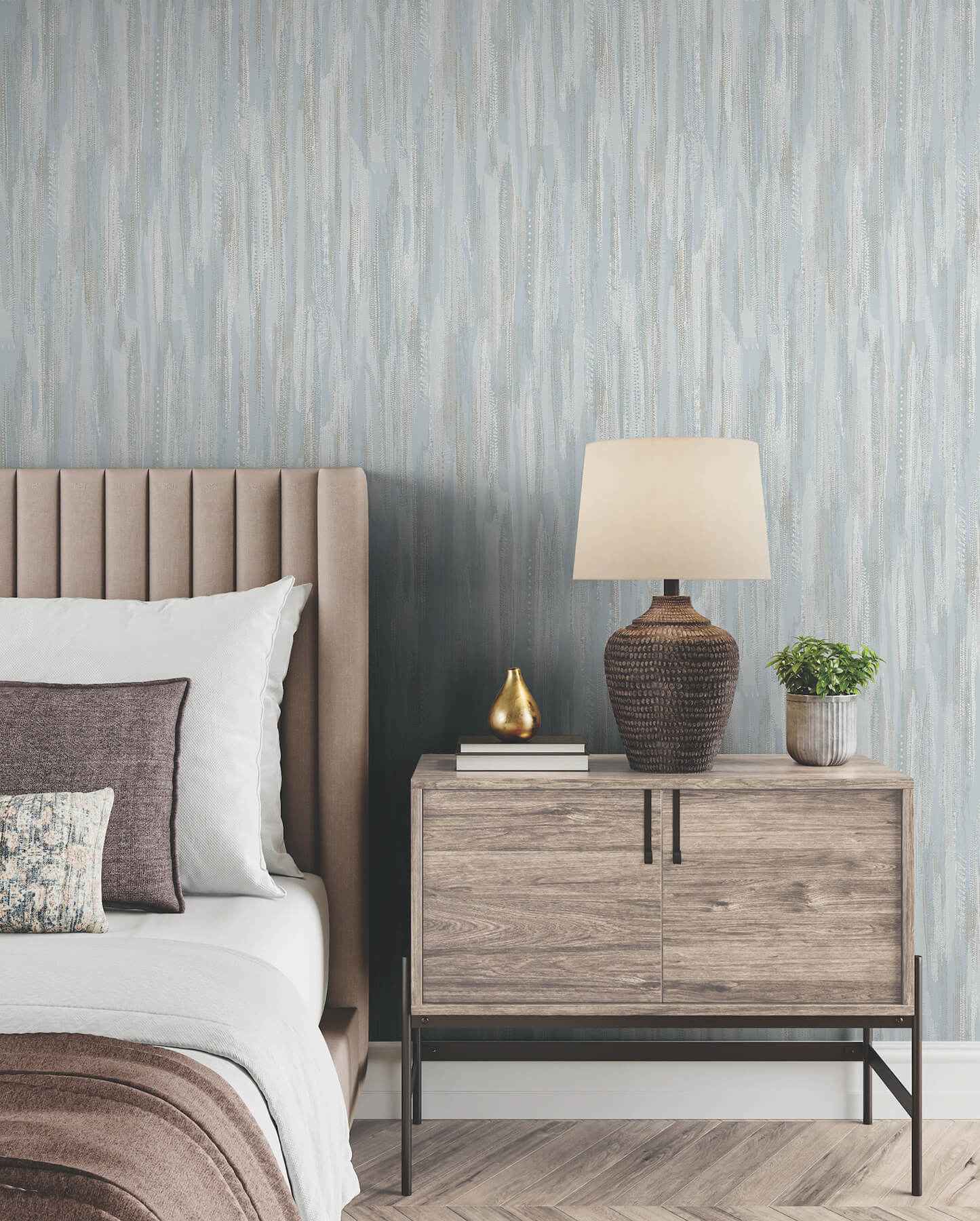 Tribeca Light Blue Texture Stripe Wallpaper - York Wallcoverings - VR1524 - York Wallcoverings Wallpaper