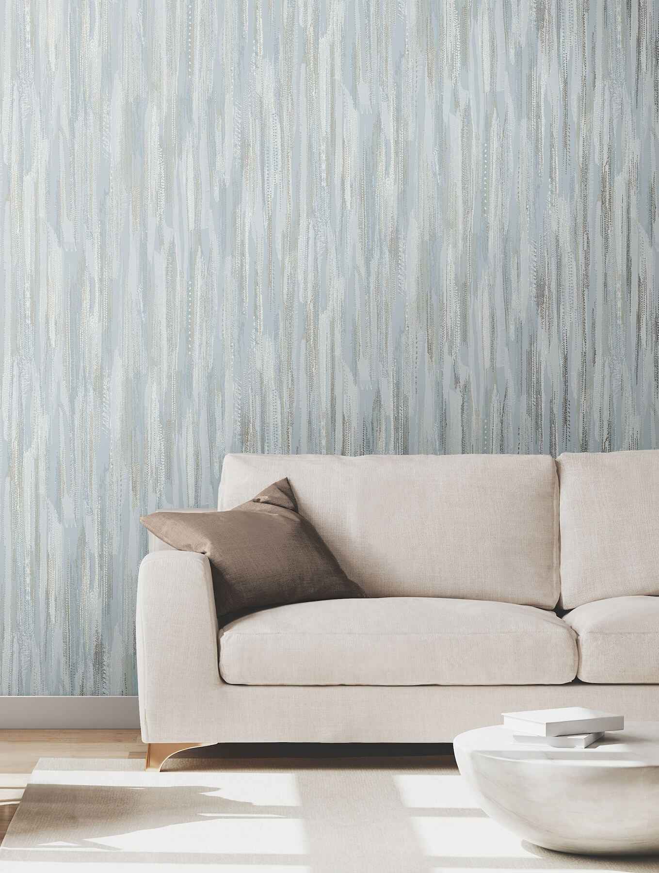 Tribeca Light Blue Texture Stripe Wallpaper - York Wallcoverings - VR1524 - York Wallcoverings Wallpaper