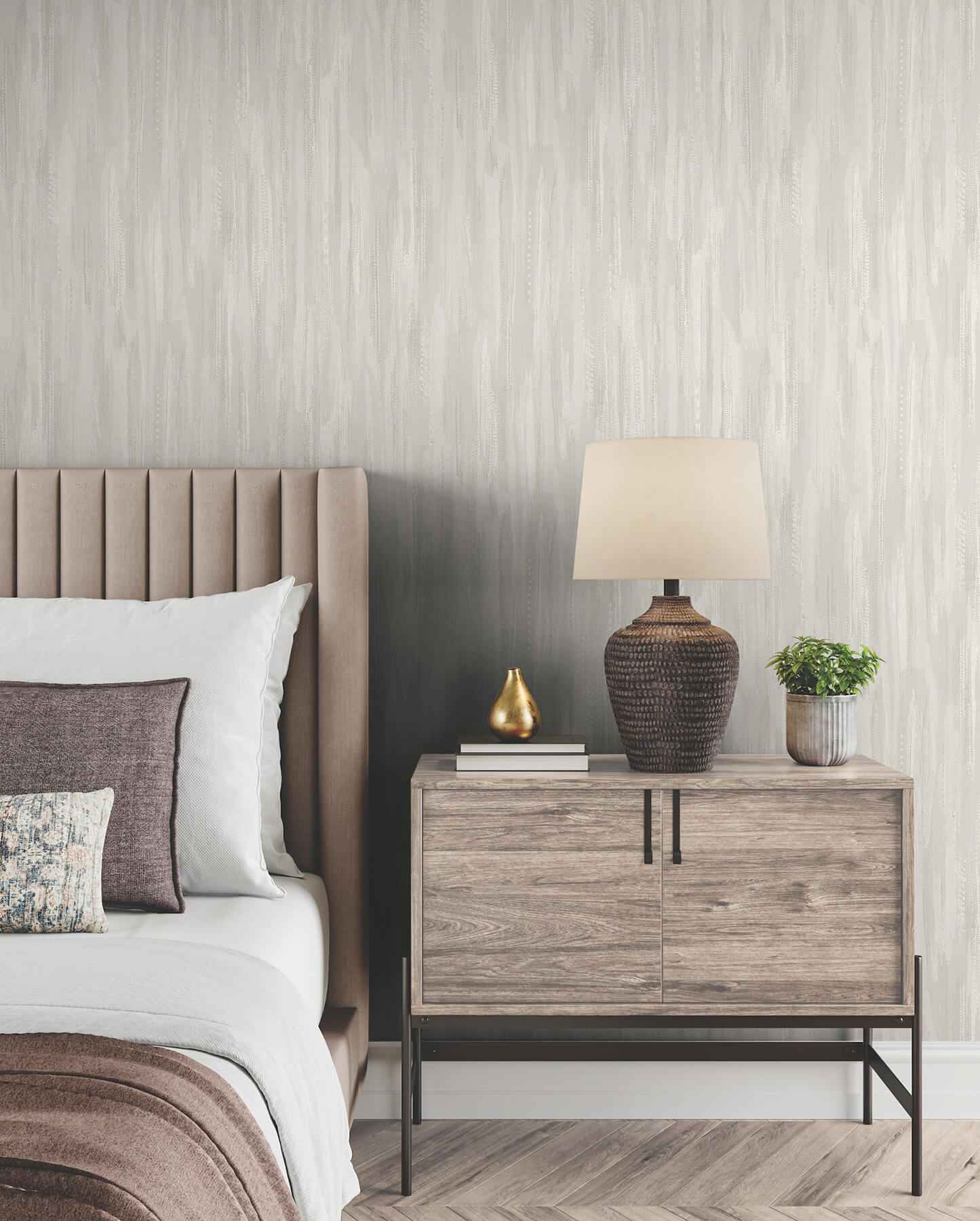 Tribeca Dove Texture Stripe Wallpaper - York Wallcoverings - VR1525 - York Wallcoverings Wallpaper