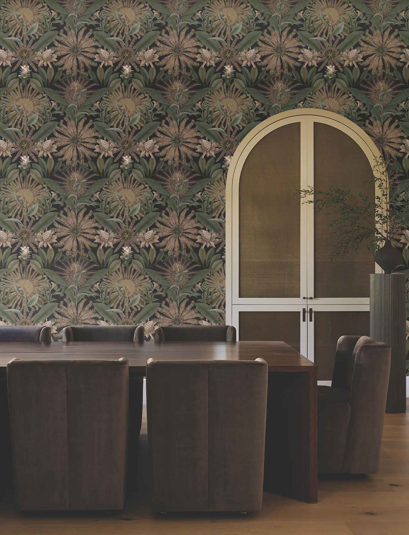 Enchanted Garden Chocolate Tropical Wallpaper - York Wallcoverings - VR1529 - York Wallcoverings Wallpaper