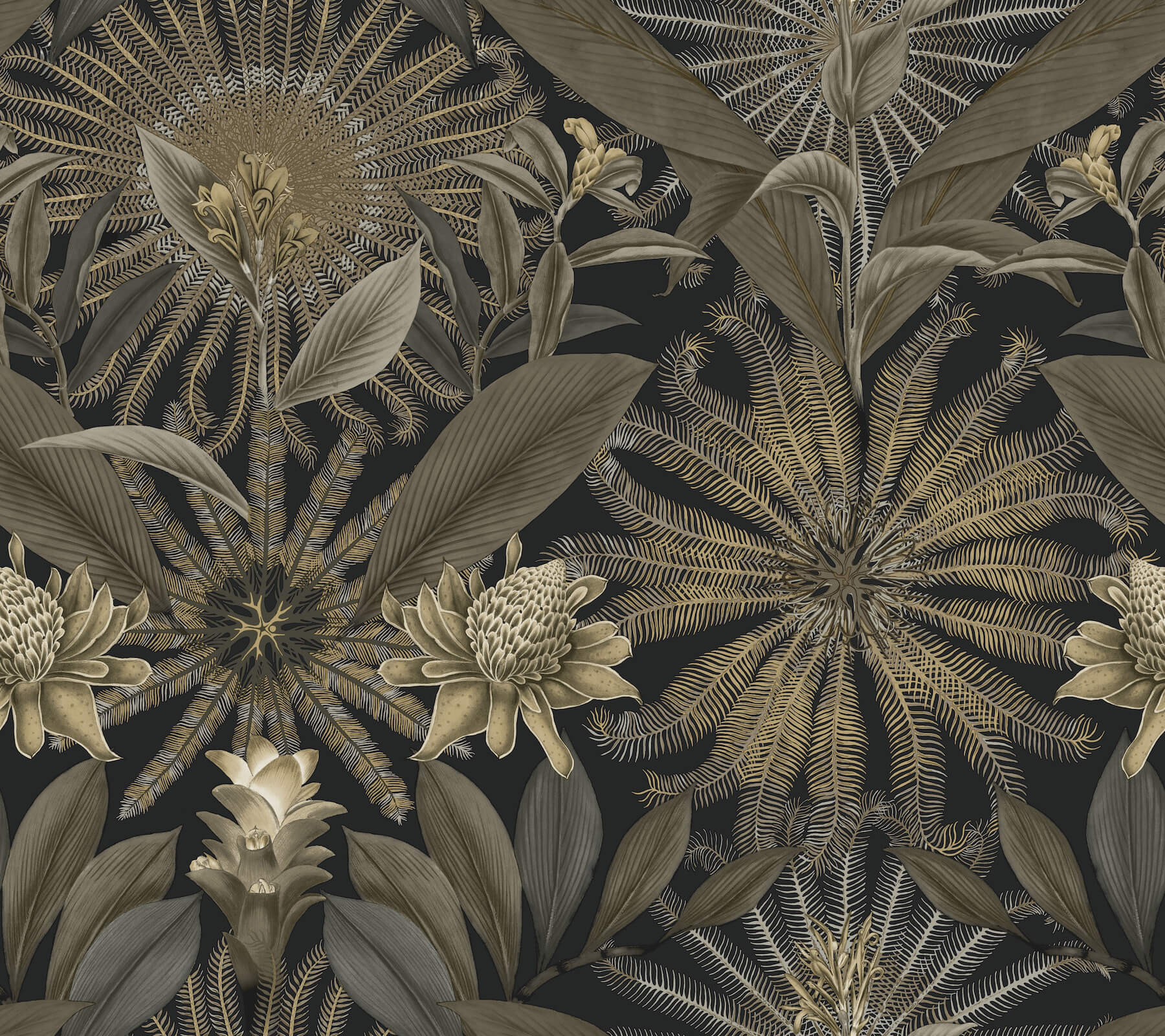 enchanted-garden-black-tropical-wallpaper-york-wallcoverings-vr1531 - York Wallcoverings Wallpaper