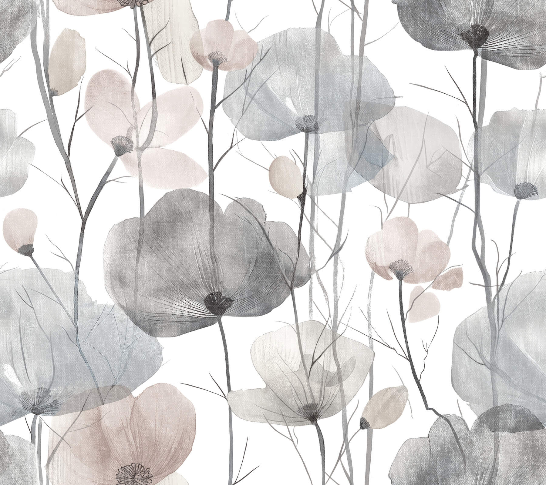 cotswolds-poppies-grey-floral-wallpaper-york-wallcoverings-vr1534 - York Wallcoverings Wallpaper