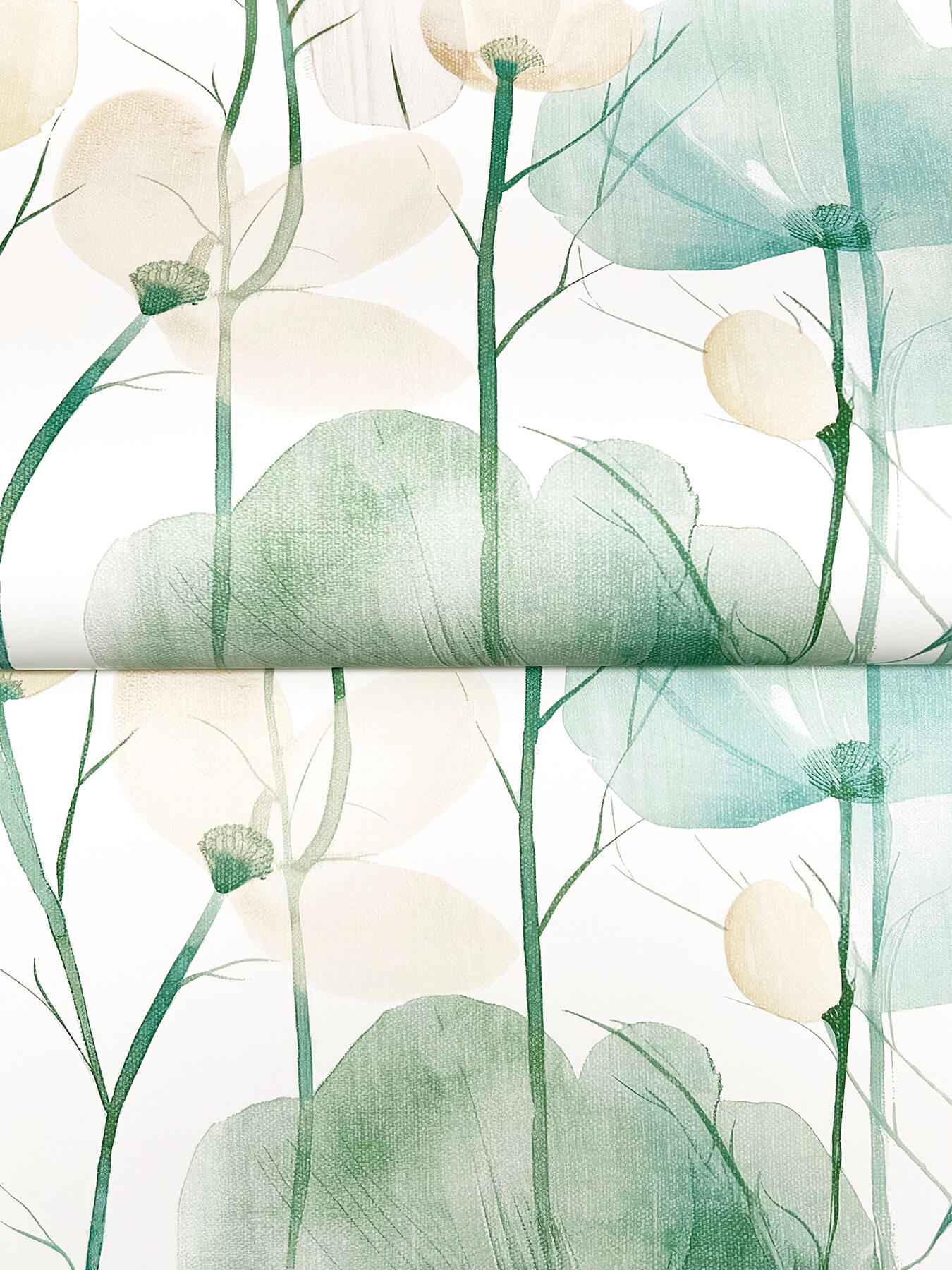 Cotswolds Poppies Turquoise Floral Wallpaper - York Wallcoverings - VR1539 - York Wallcoverings Wallpaper