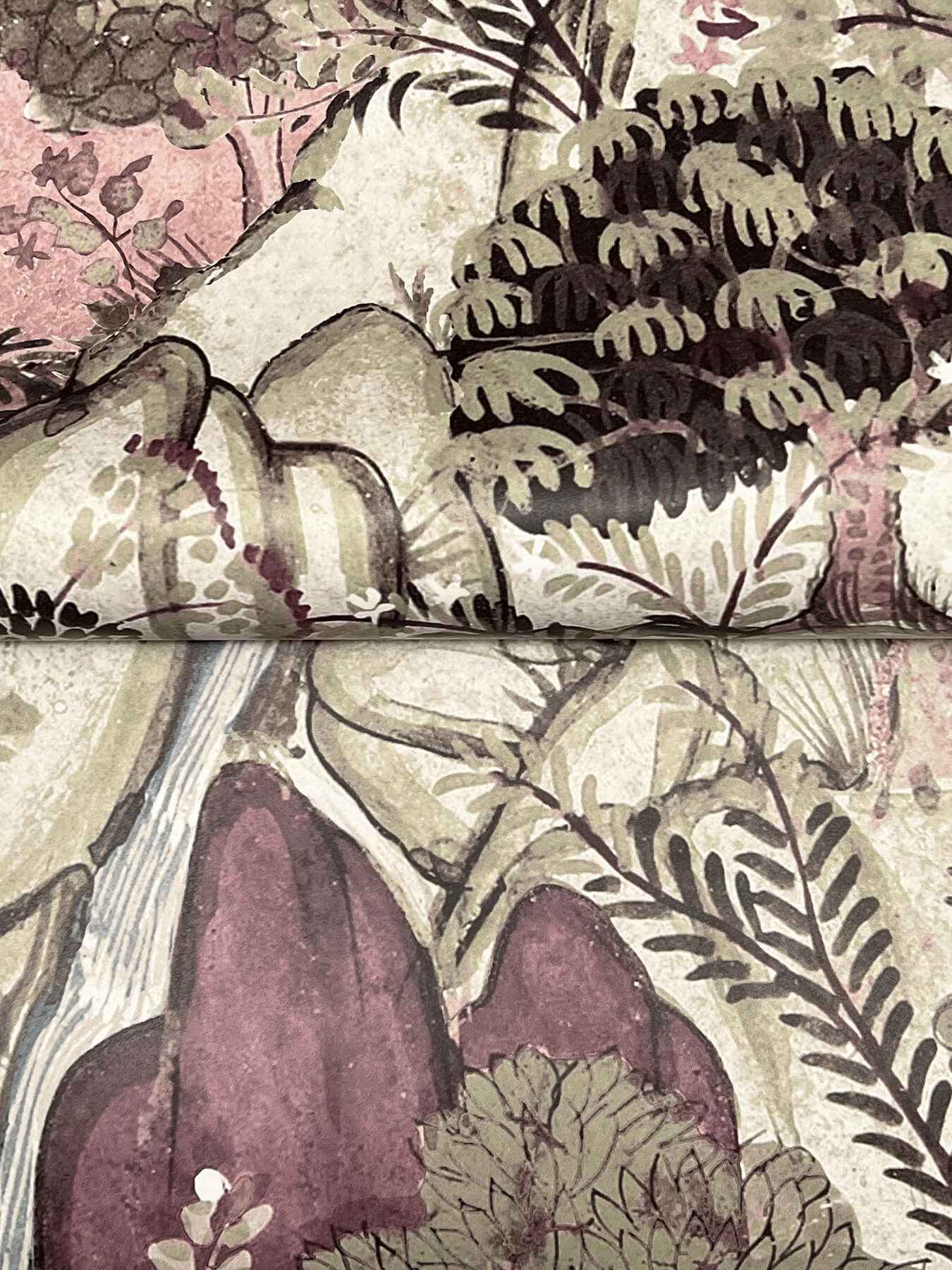 Falling Waters Plum Scenic Wallpaper - York Wallcoverings - VR1556 - York Wallcoverings Wallpaper