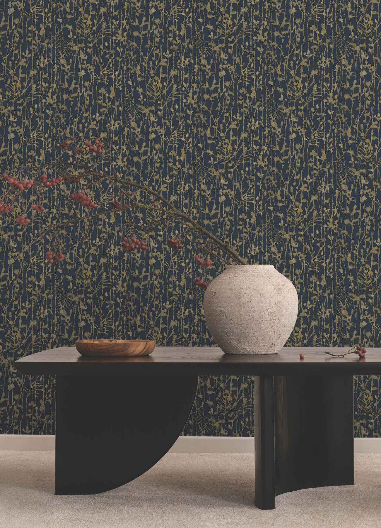 Filigree Navy Abstract Wallpaper - York Wallcoverings - VR1561 - York Wallcoverings Wallpaper