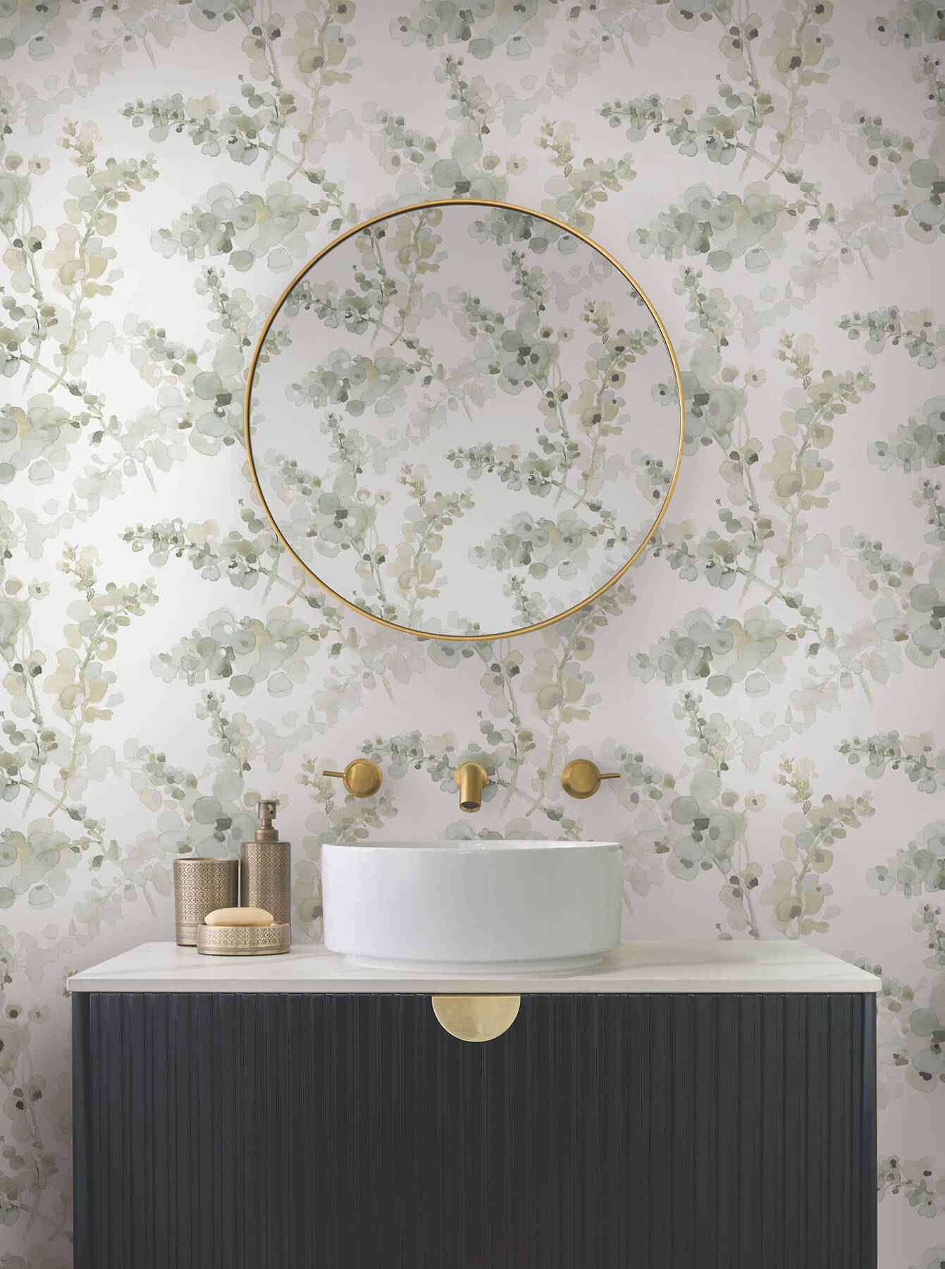 Blossom Fling Mineral Green Wallpaper - York Wallcoverings - EV3972 - York Wallcoverings Wallpaper
