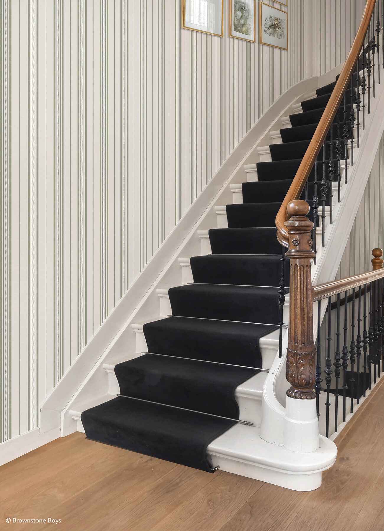 Townhouse Stripe Ivy Peel and Stick Wallpaper - York Wallcoverings - BBS6552 - York Wallcoverings Wallpaper