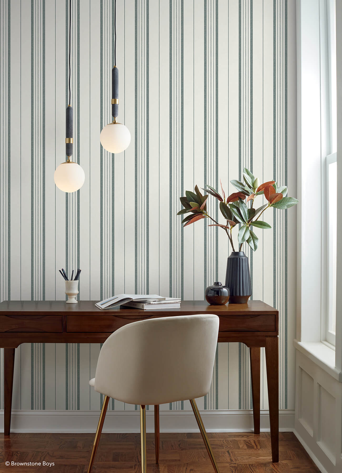 townhouse-stripe-dusk-peel-and-stick-wallpaper-york-wallcoverings-bbs6554 - York Wallcoverings Wallpaper