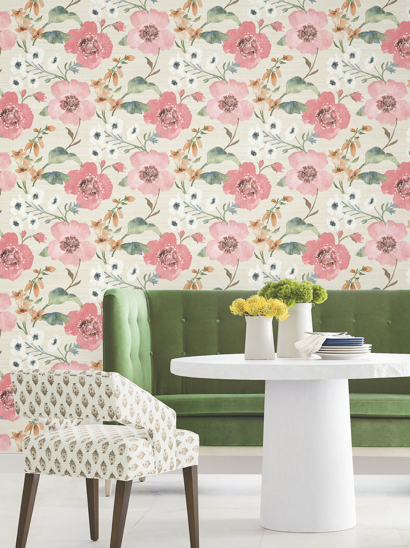 evelyn-pink-floral-wallpaper-york-wallcoverings-ll3200 - York Wallcoverings Wallpaper