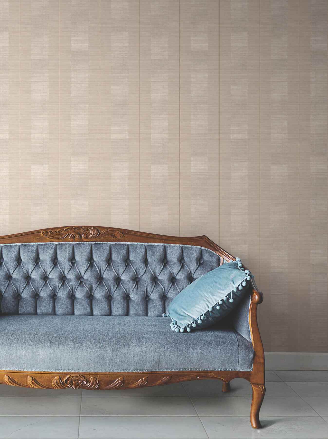 Colbert Stripe Blush Textured Wallpaper - York Wallcoverings - LL3208 - York Wallcoverings Wallpaper