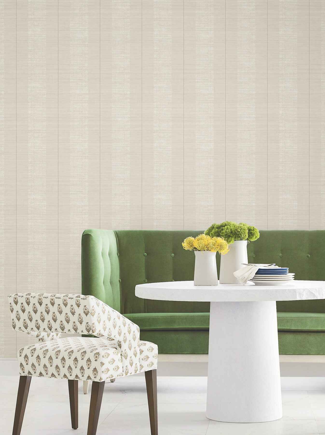 Colbert Stripe Taupe Textured Wallpaper - York Wallcoverings - LL3209 - York Wallcoverings Wallpaper