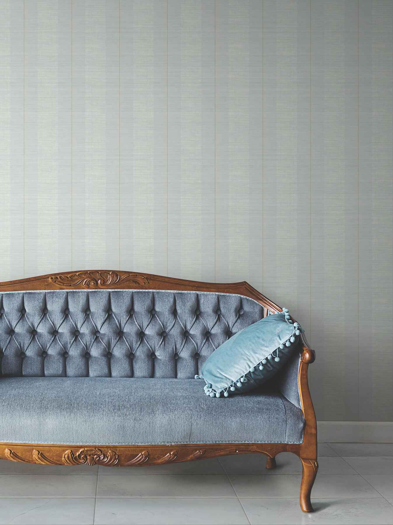 Colbert Stripe Light Blue Textured Wallpaper - York Wallcoverings - LL3210