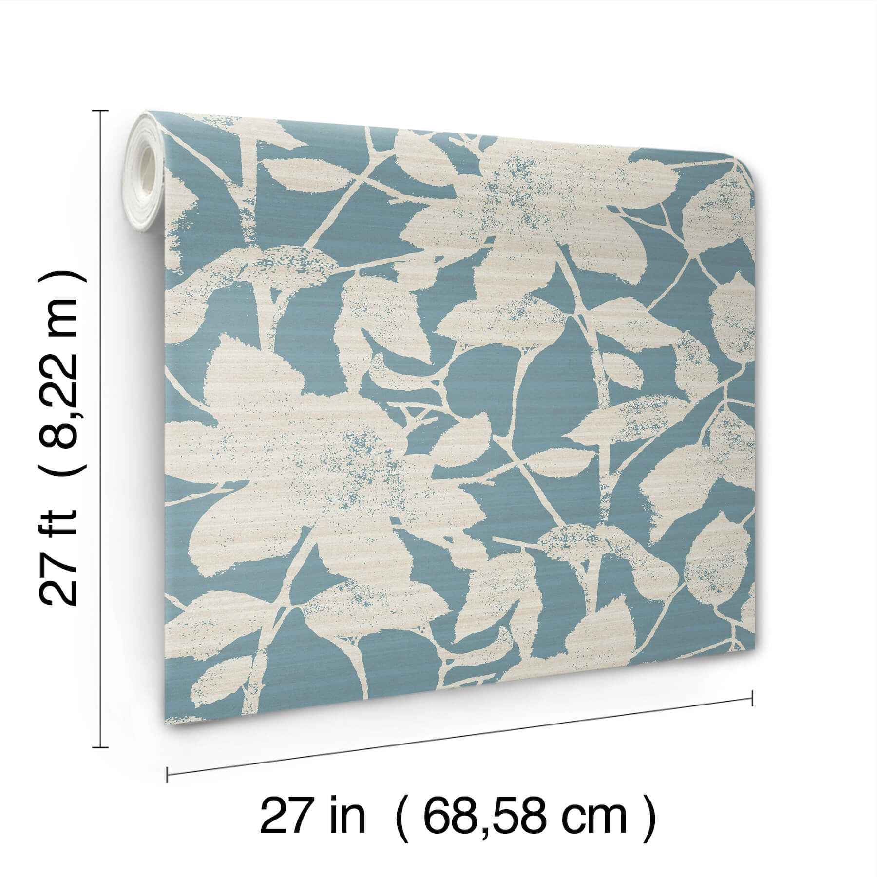 Solange Teal Botanical Wallpaper - York Wallcoverings - LL3214 - York Wallcoverings Wallpaper