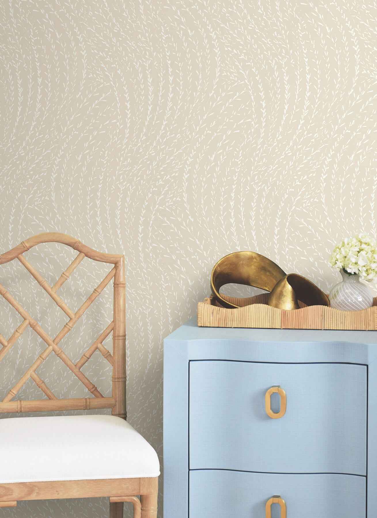 Willow Song Wheat Botanical Wallpaper - York Wallcoverings - LL3219 - York Wallcoverings Wallpaper
