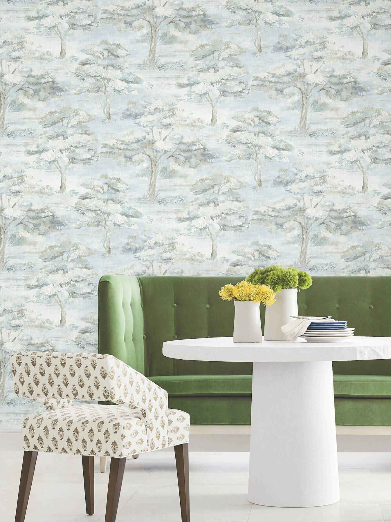 Moreno Blue Woodland Wallpaper - York Wallcoverings - LL3226 - York Wallcoverings Wallpaper