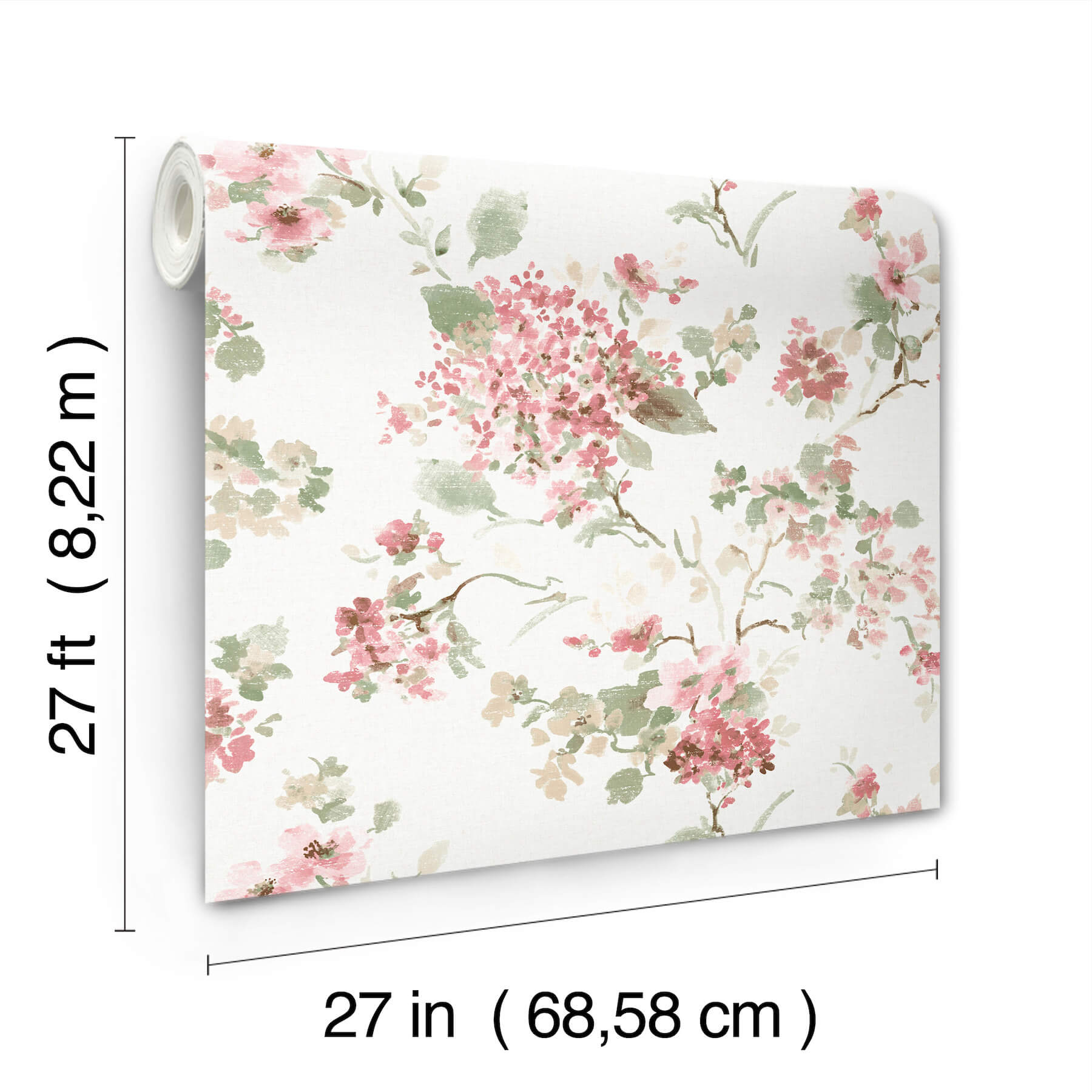 veiled-garden-pink-floral-wallpaper-york-wallcoverings-ll3231 - York Wallcoverings Wallpaper