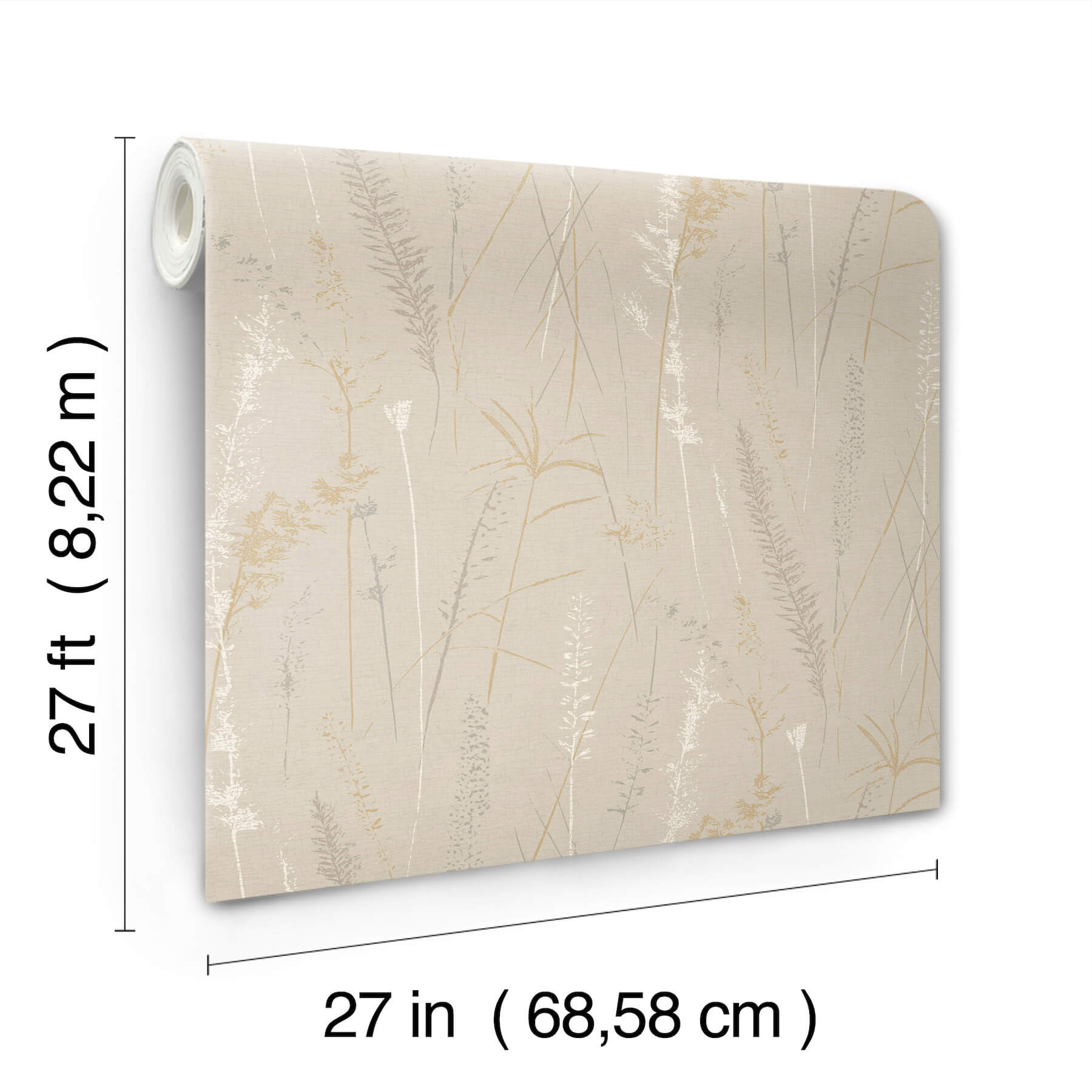 meadow-splendor-neutral-botanical-wallpaper-york-wallcoverings-ll3239 - York Wallcoverings Wallpaper
