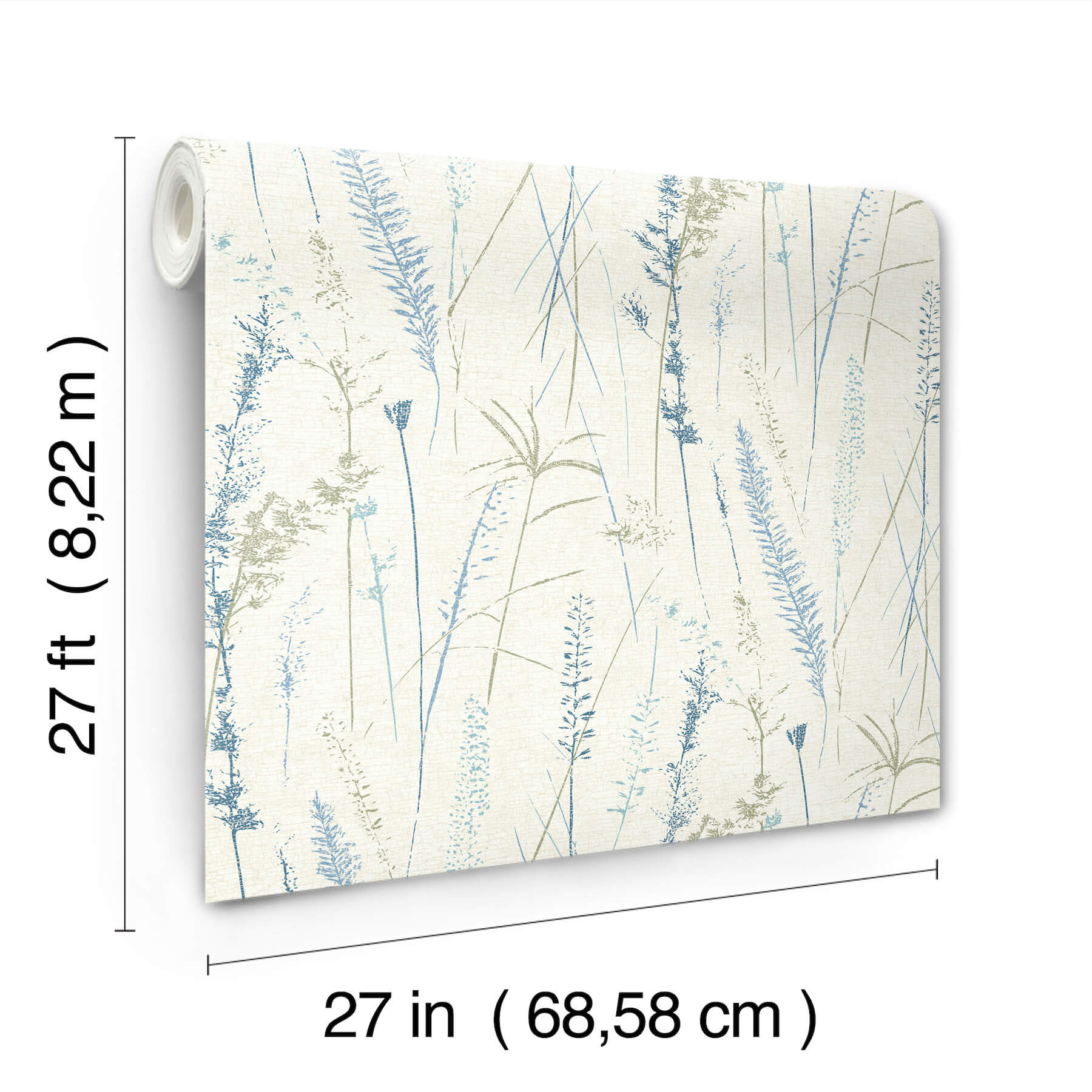 meadow-splendor-blue-botanical-wallpaper-york-wallcoverings-ll3242 - York Wallcoverings Wallpaper