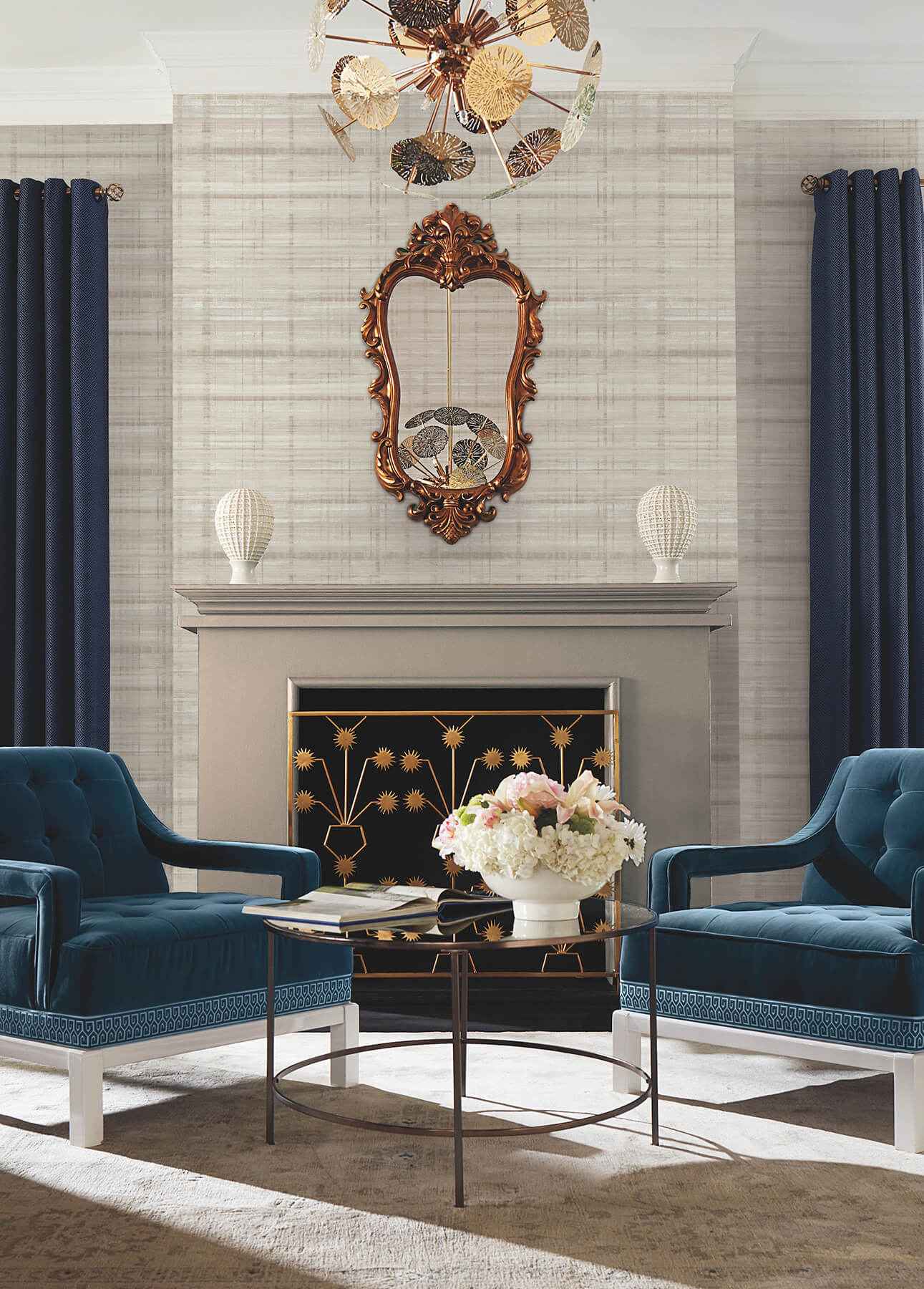 Vanishing Point Neutral Striated Wallpaper - York Wallcoverings - LL3247