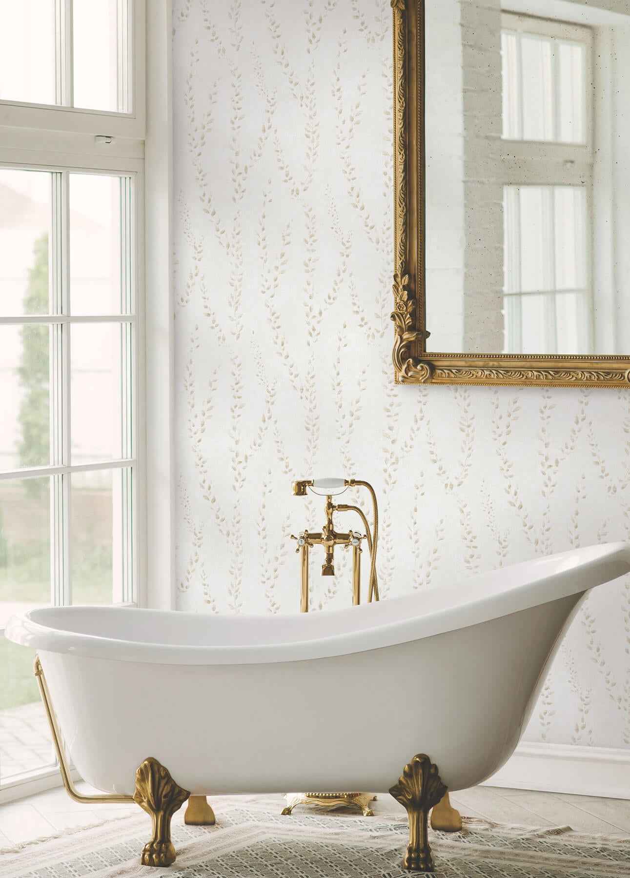 Alpenrose Beige Vine Wallpaper - York Wallcoverings - LL3254 - York Wallcoverings Wallpaper