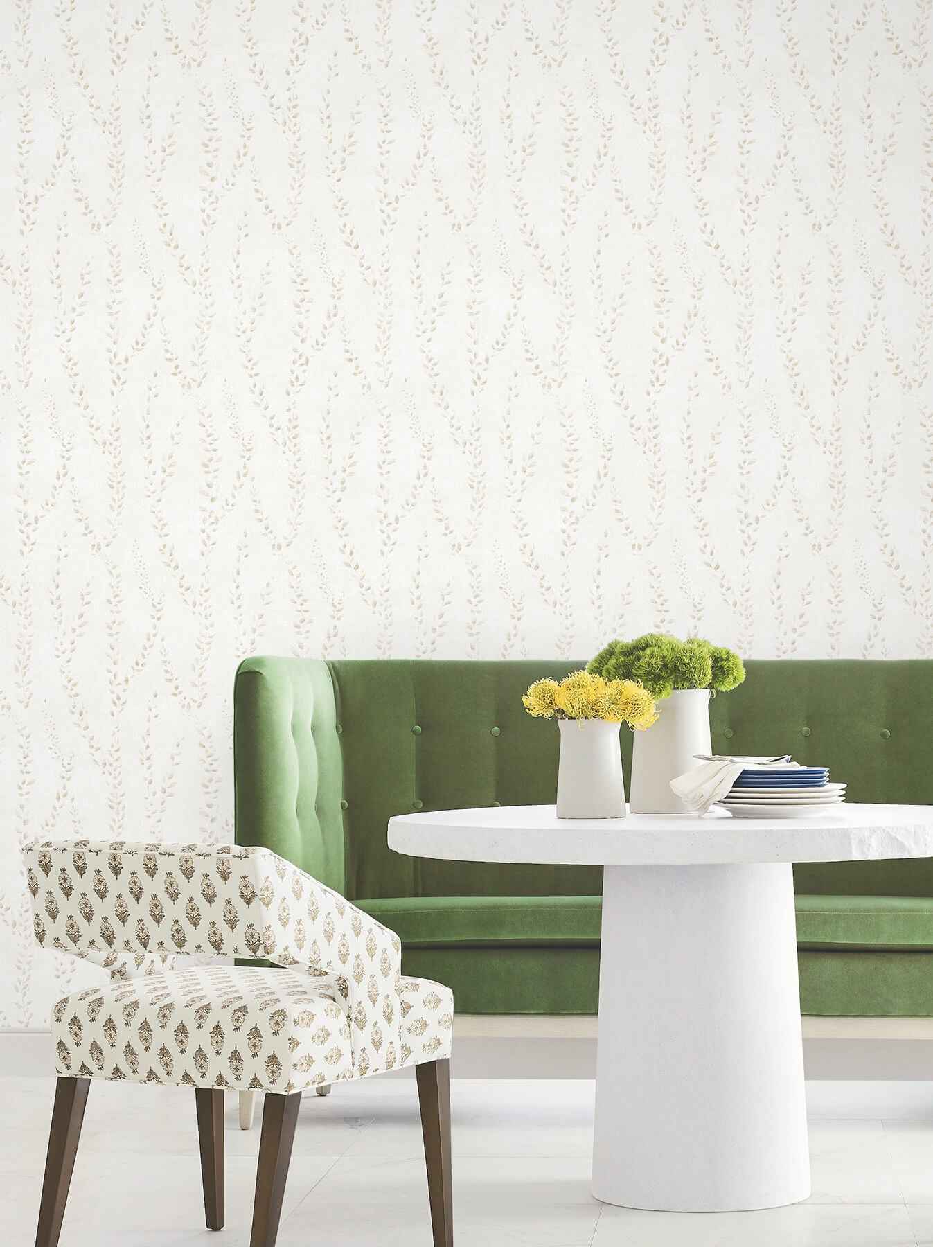 Alpenrose Beige Vine Wallpaper - York Wallcoverings - LL3254 - York Wallcoverings Wallpaper