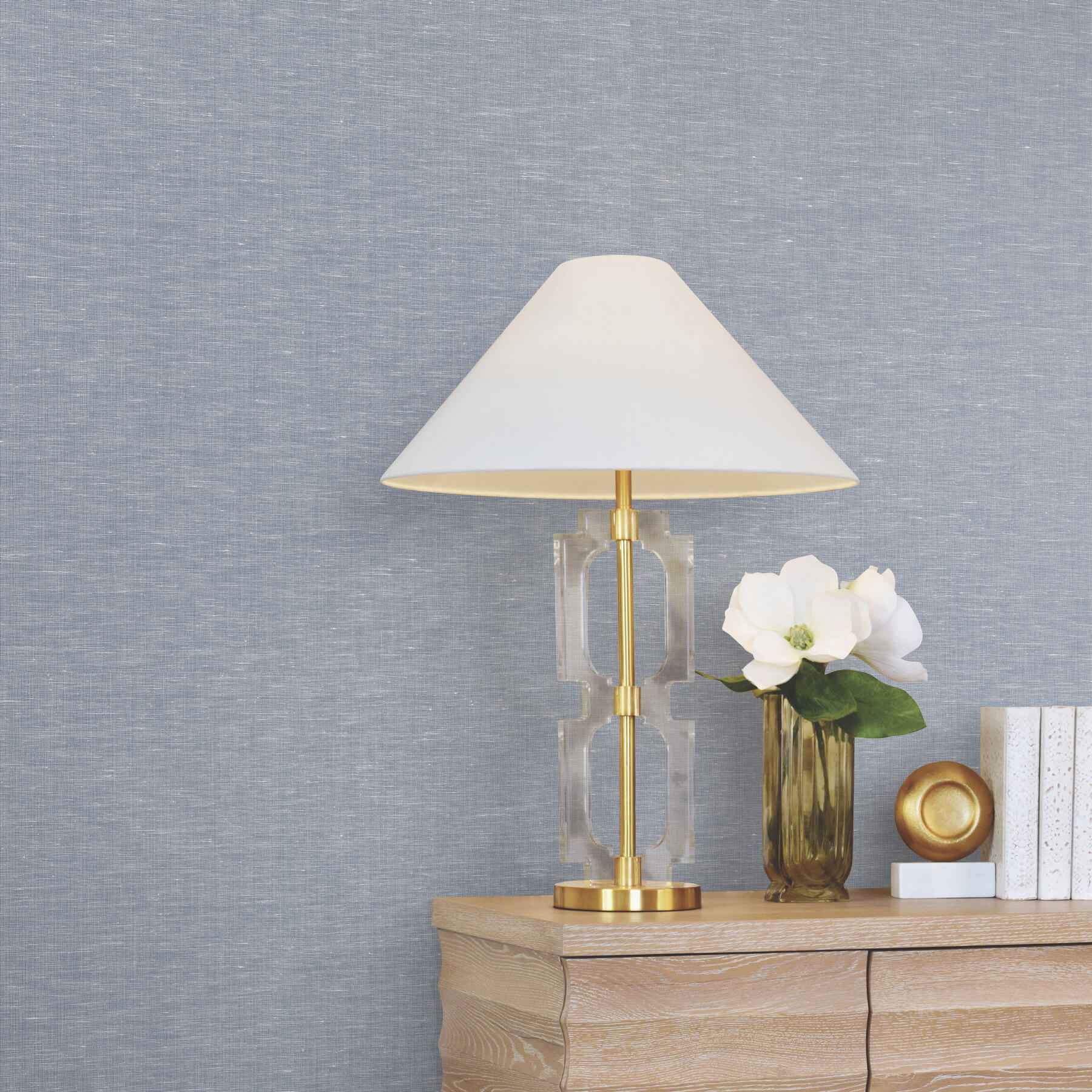 Hempfield Weave Blue Loomed Wallpaper - York Wallcoverings - LL4351