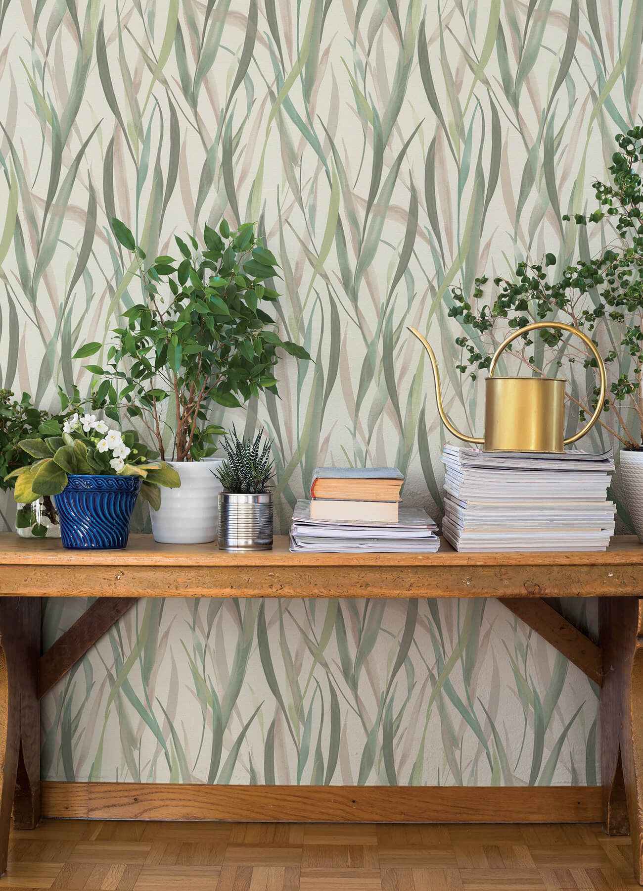 Willoughby Green Fronds Wallpaper - York Wallcoverings - 4202-330212 - York Wallcoverings Wallpaper