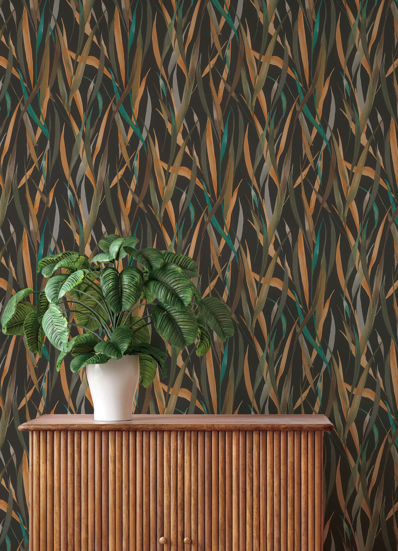 willoughby-black-fronds-wallpaper-york-wallcoverings-4202-330250 - York Wallcoverings Wallpaper
