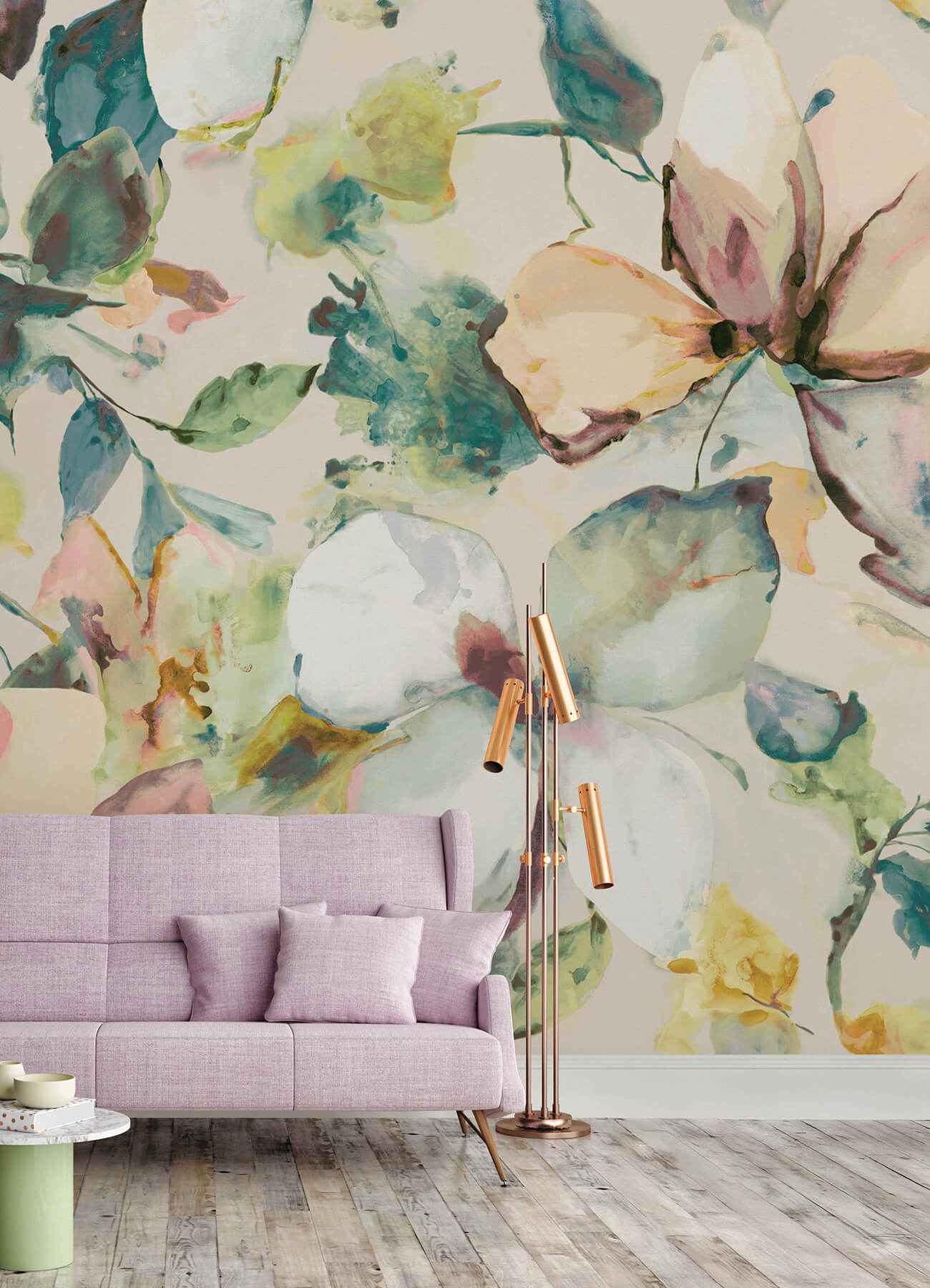 Florian Teal Wall Mural - York Wallcoverings - 4202-367553M - York Wallcoverings Wallpaper