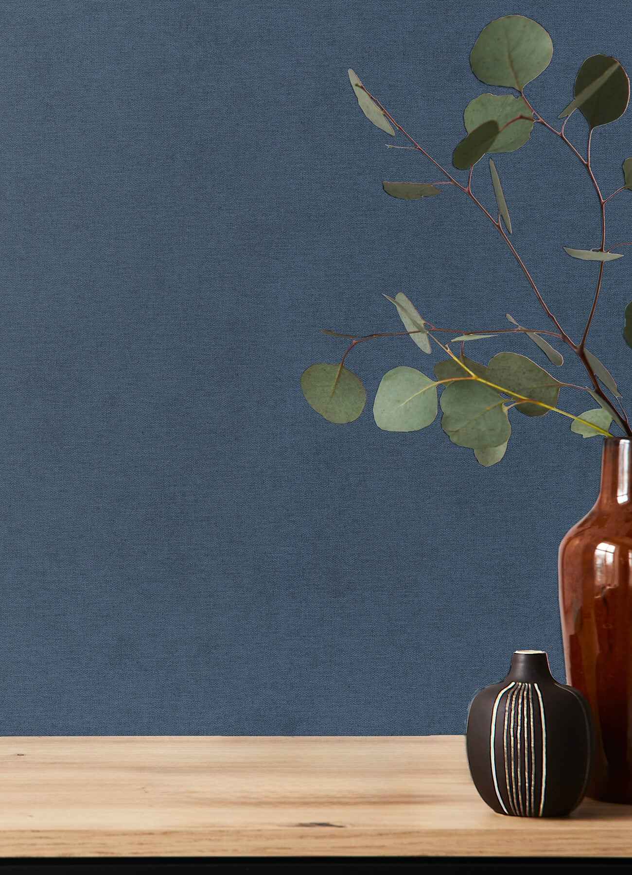 Cullen Navy Faux Linen Wallpaper - York Wallcoverings - 4202-408232 - York Wallcoverings Wallpaper