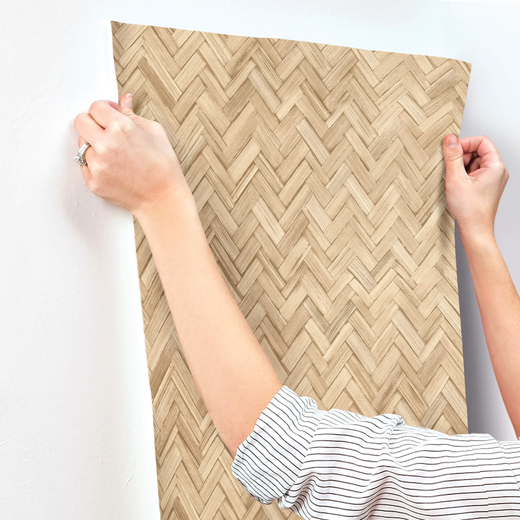 ellery-wheat-herringbone-wallpaper-york-wallcoverings-4202-410334 - York Wallcoverings Wallpaper
