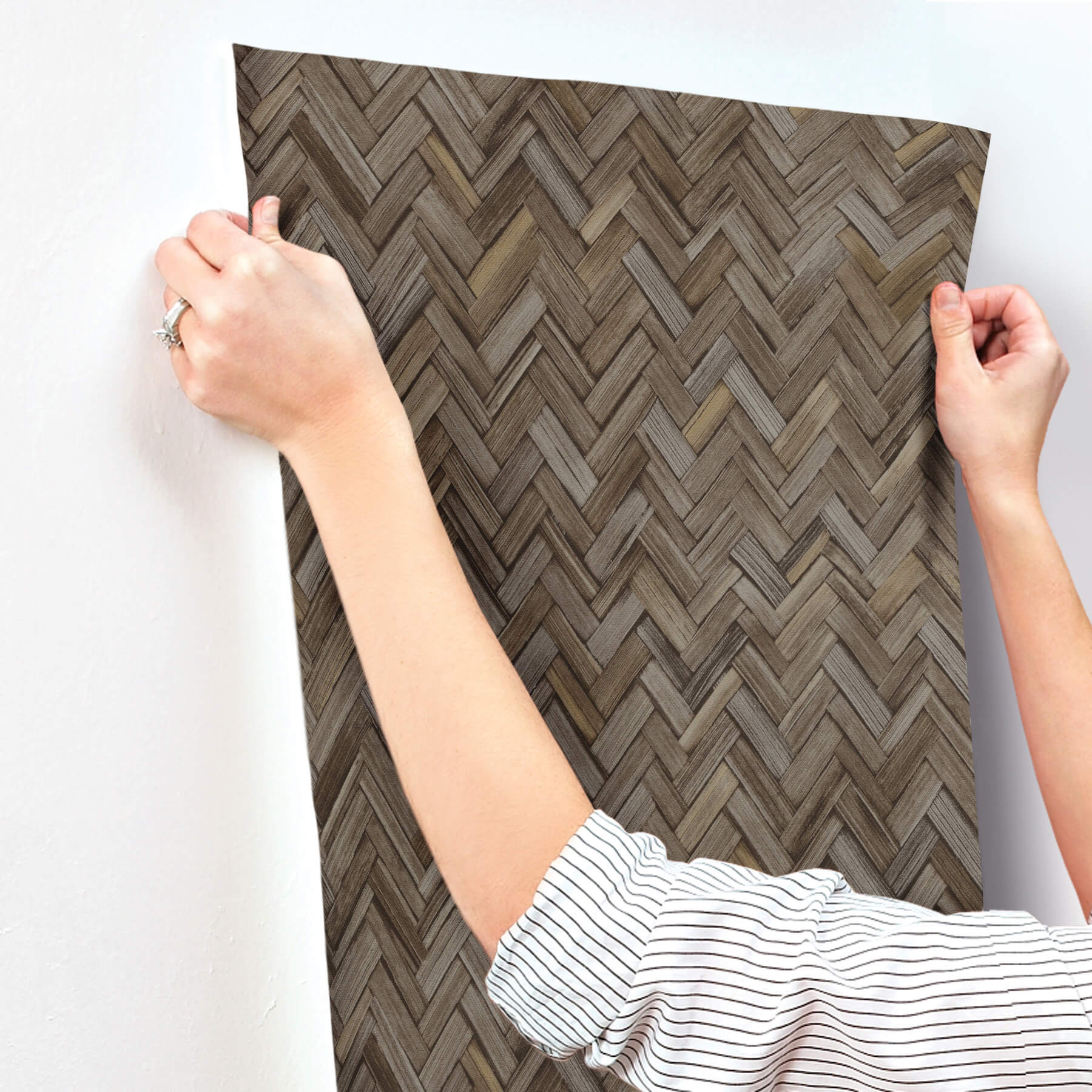 ellery-charcoal-herringbone-wallpaper-york-wallcoverings-4202-410358 - York Wallcoverings Wallpaper