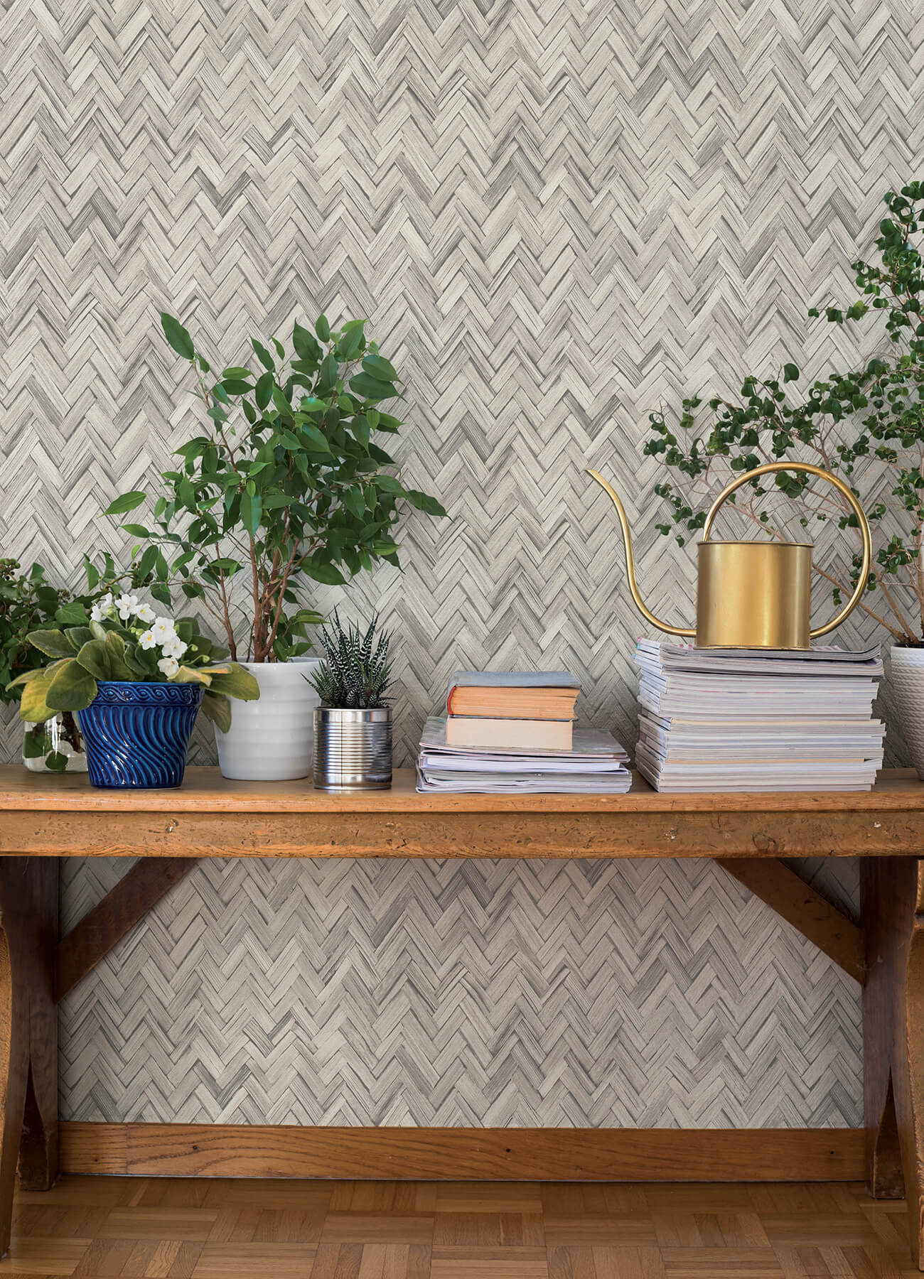 ellery-light-grey-herringbone-wallpaper-york-wallcoverings-4202-410365 - York Wallcoverings Wallpaper