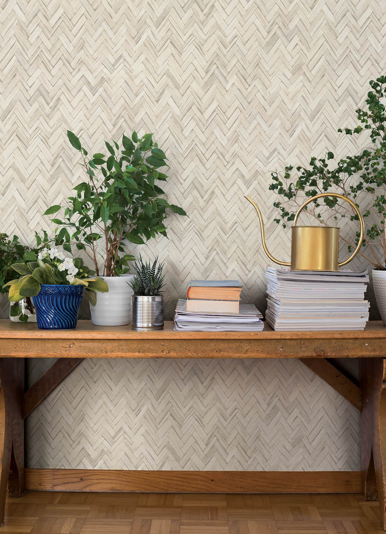 ellery-beige-herringbone-wallpaper-york-wallcoverings-4202-410372 - York Wallcoverings Wallpaper
