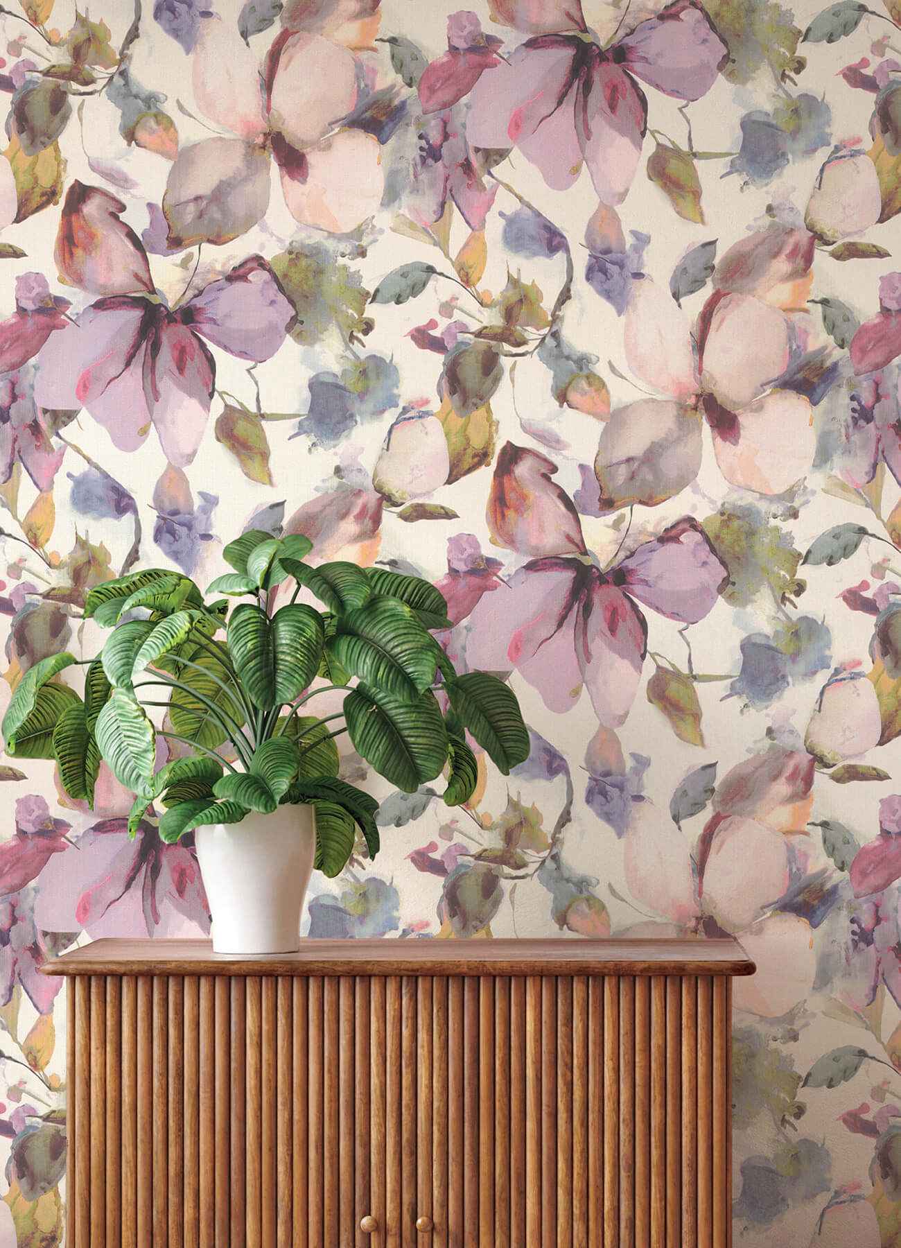 Liliana Plum Floral Wallpaper - York Wallcoverings - 4202-481228 - York Wallcoverings Wallpaper