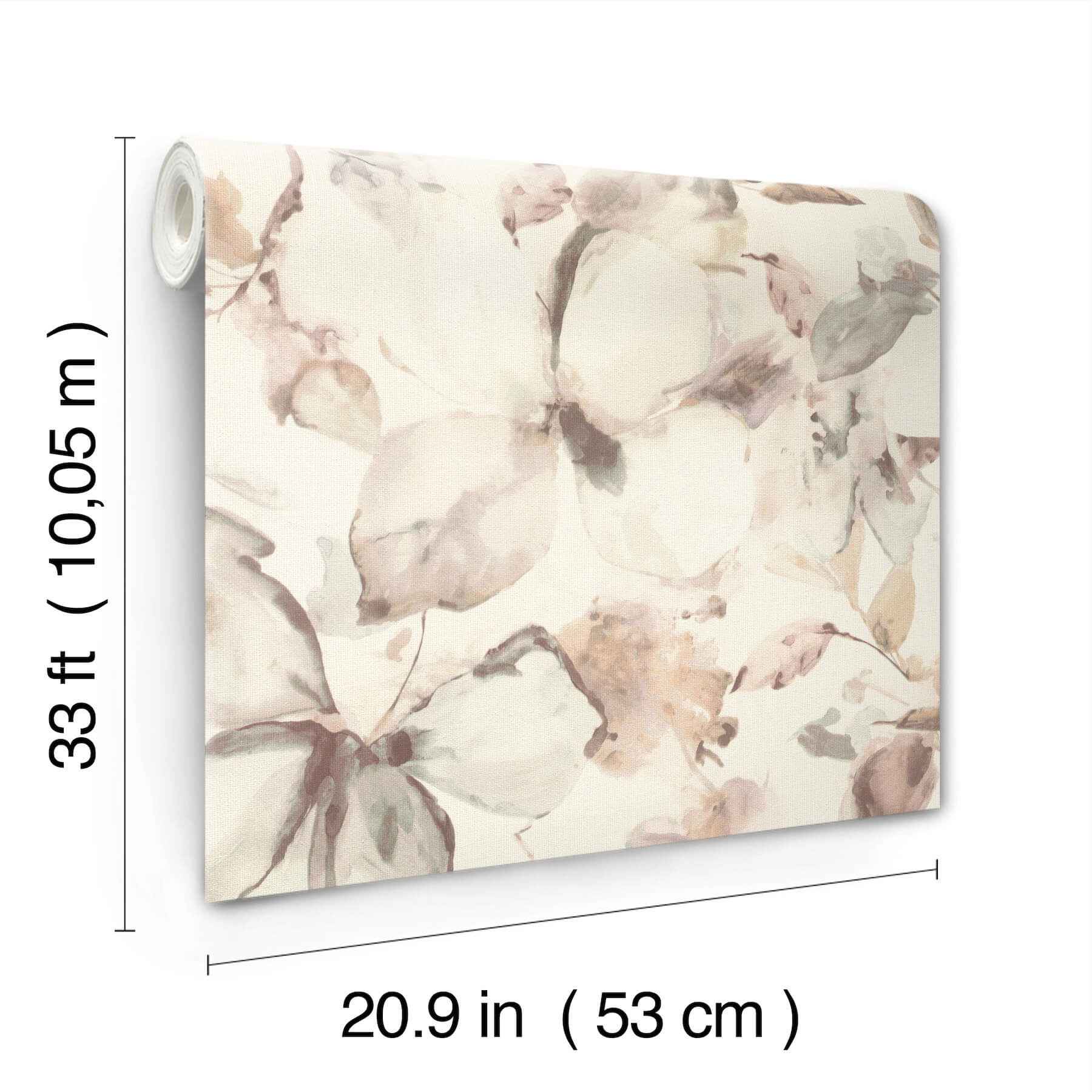 Liliana Neutral Floral Wallpaper - York Wallcoverings - 4202-481235 - York Wallcoverings Wallpaper