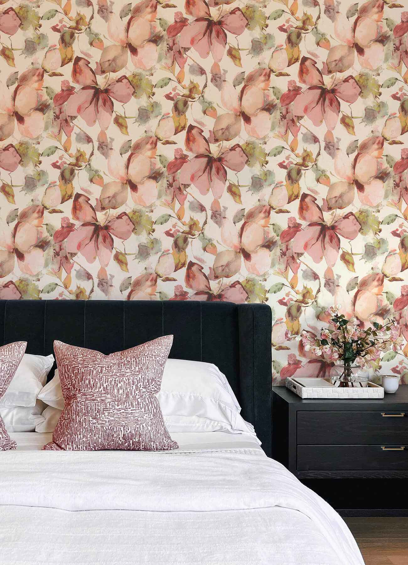 Liliana Pink Floral Wallpaper - York Wallcoverings - 4202-481259 - York Wallcoverings Wallpaper