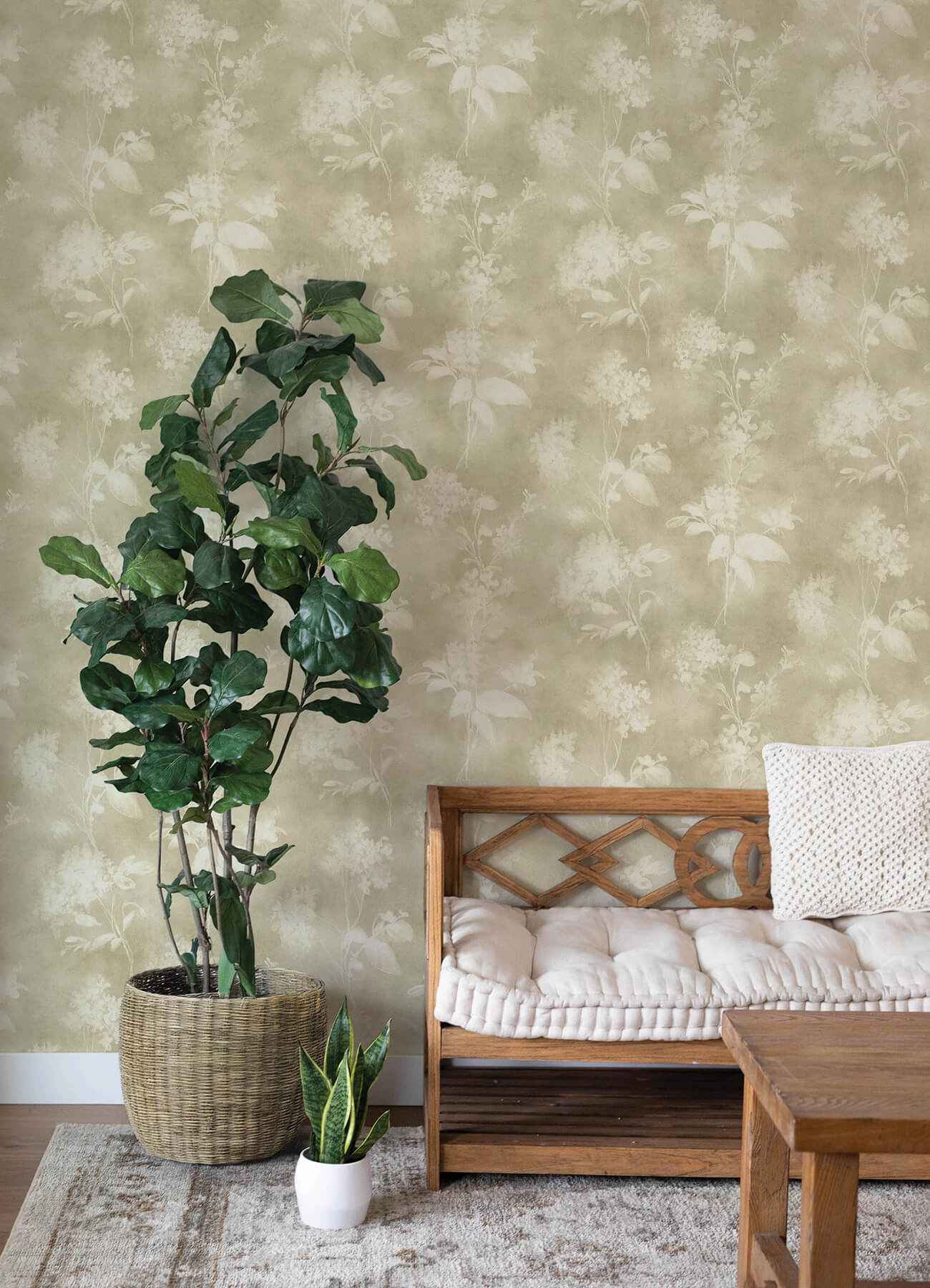 Izara Light Green Botanical Wallpaper - York Wallcoverings - 4202-481402
