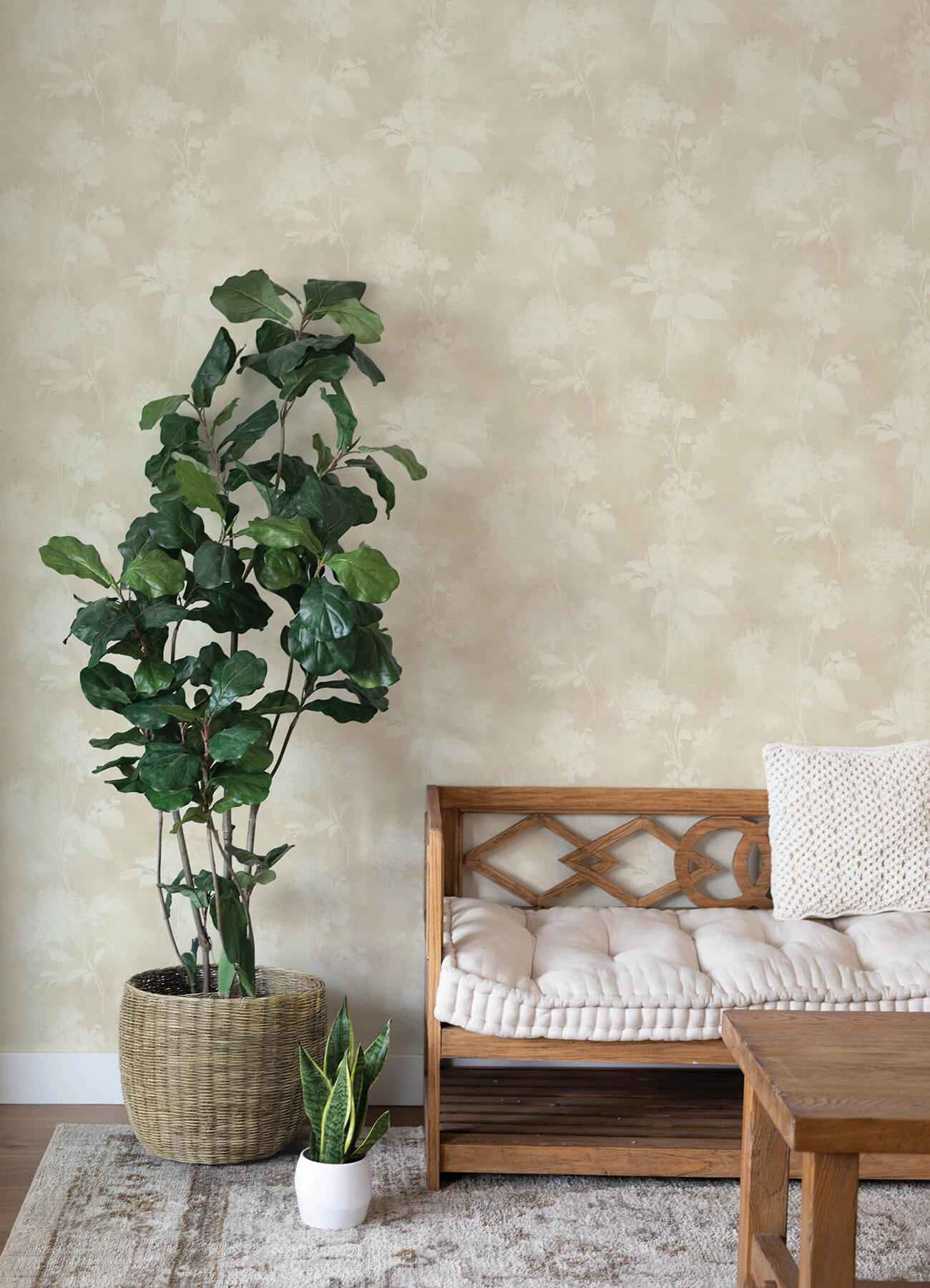 Izara Beige Botanical Wallpaper - York Wallcoverings - 4202-481419