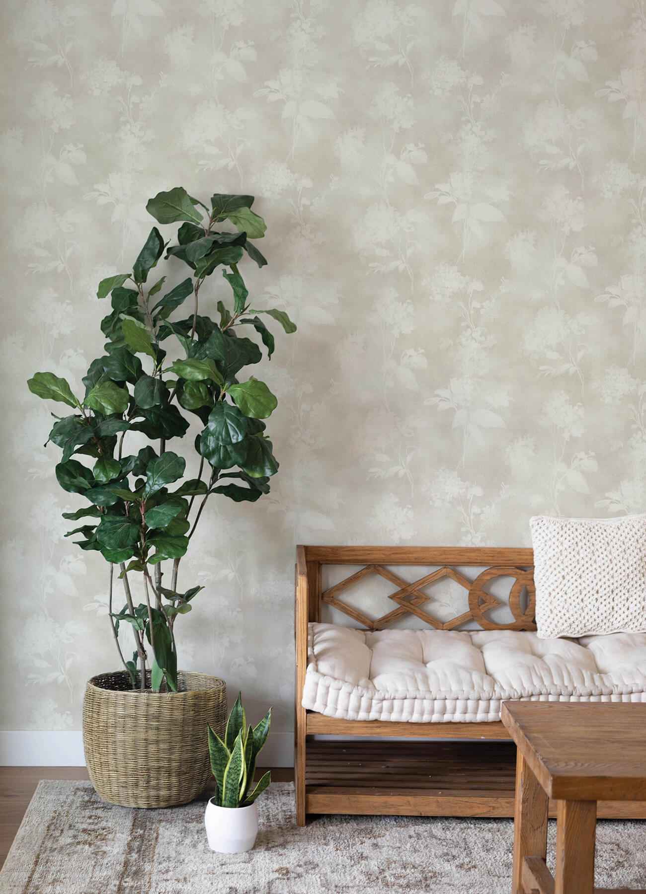 Izara Light Grey Botanical Wallpaper - York Wallcoverings - 4202-481457