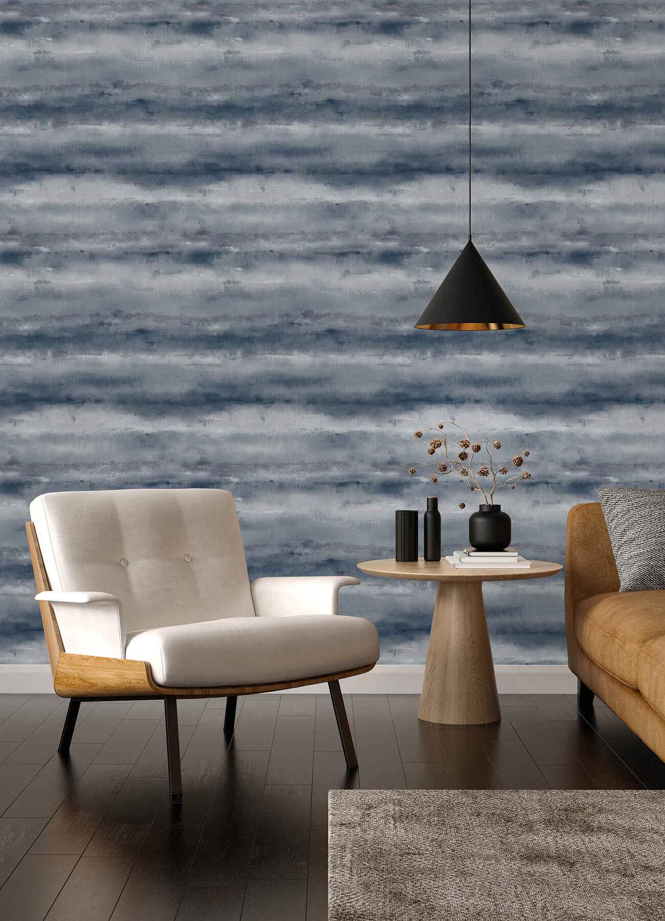 Ayla Indigo Abstract Stripe Wallpaper - York Wallcoverings - 4202-481662