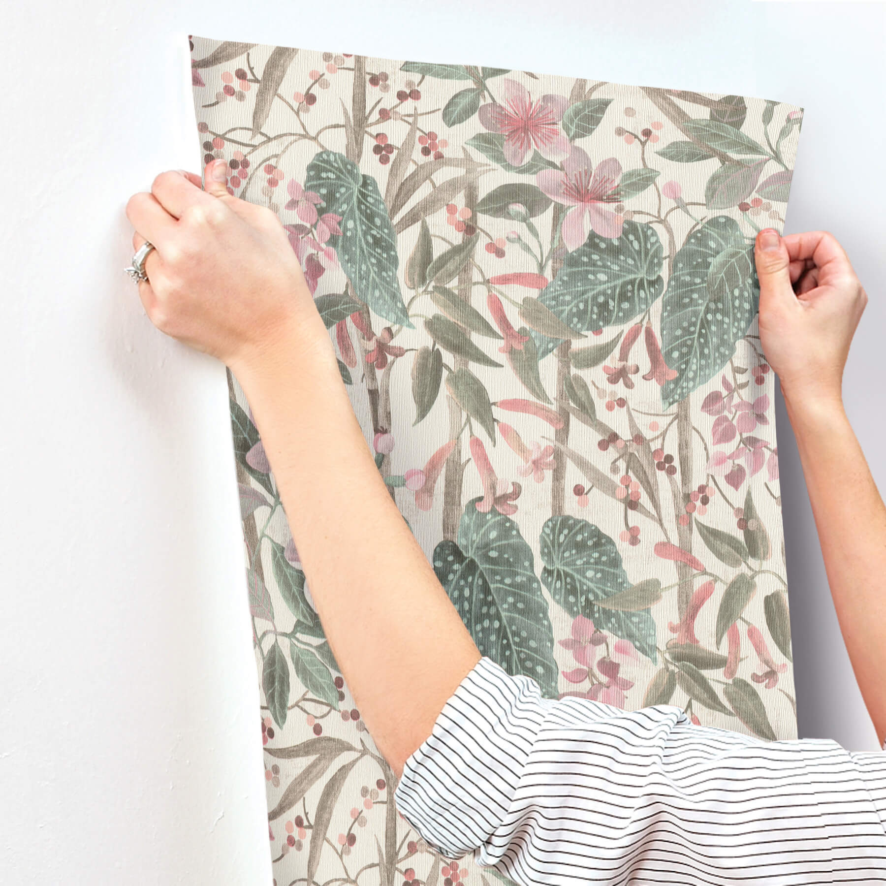 kalina-teal-floral-fruits-wallpaper-york-wallcoverings-4202-538212 - York Wallcoverings Papel pintado