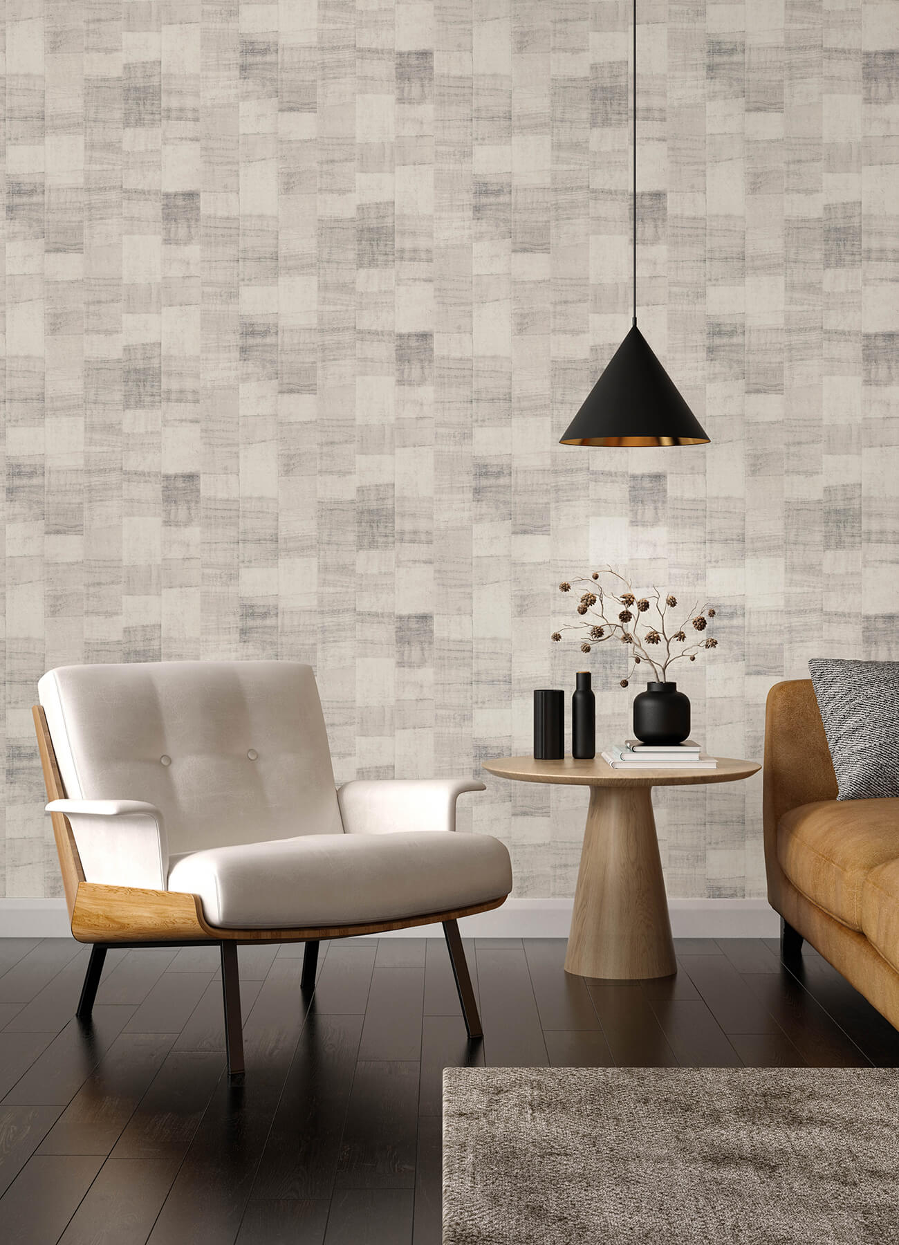 ivo-grey-block-stripe-wallpaper-york-wallcoverings-4202-570946 - York Wallcoverings Papel pintado