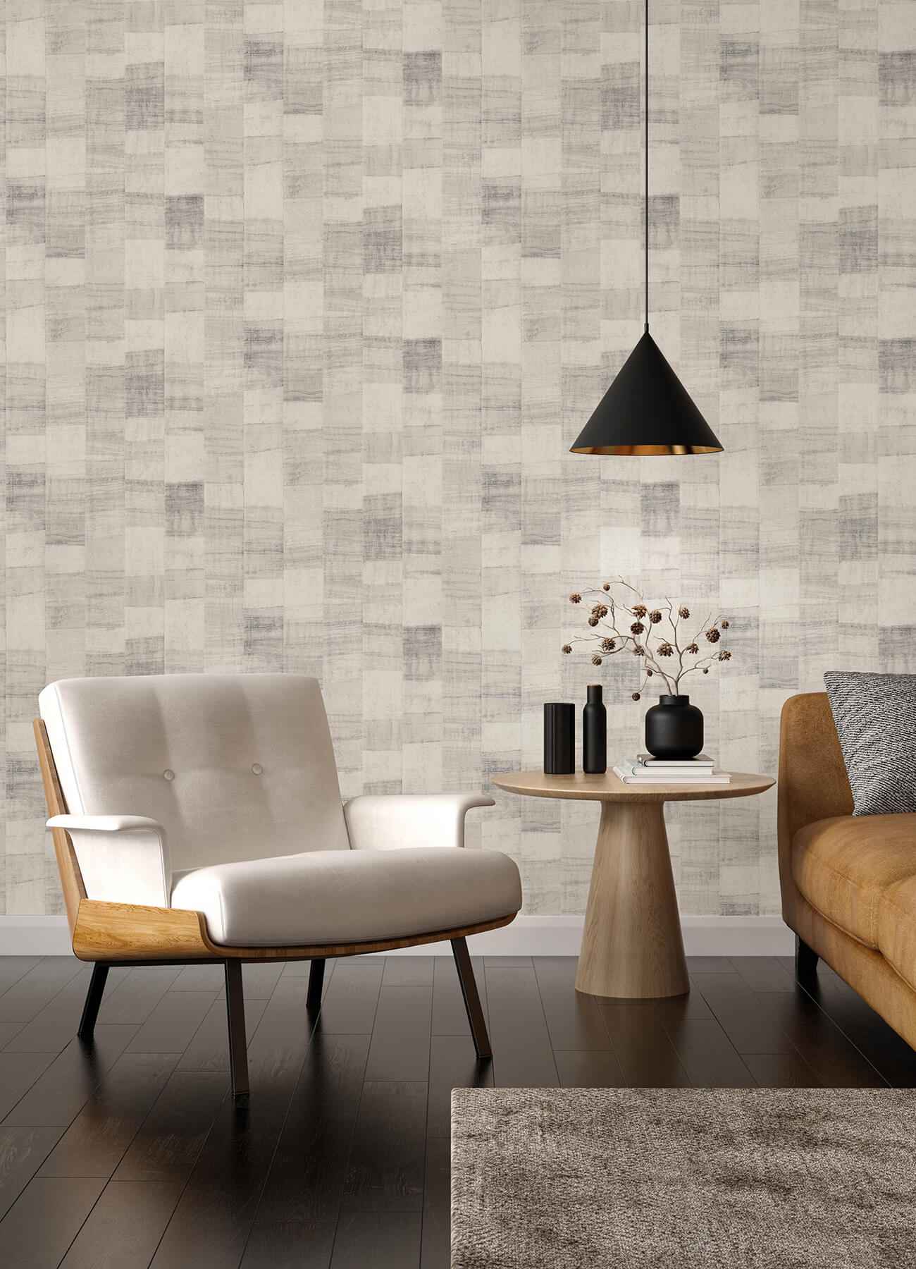 Ivo Grey Block Stripe Wallpaper - York Wallcoverings - 4202-570946 - York Wallcoverings Wallpaper